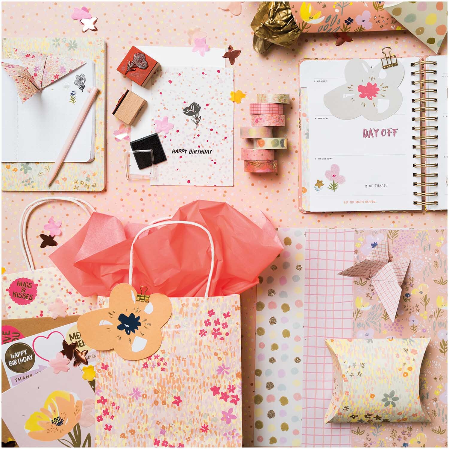 Paper Poetry Tape-Set Crafted Nature mit dekorativen Bändern und Papeterie in fröhlichen Farben. Ideal für kreative Projekte und Geschenke.