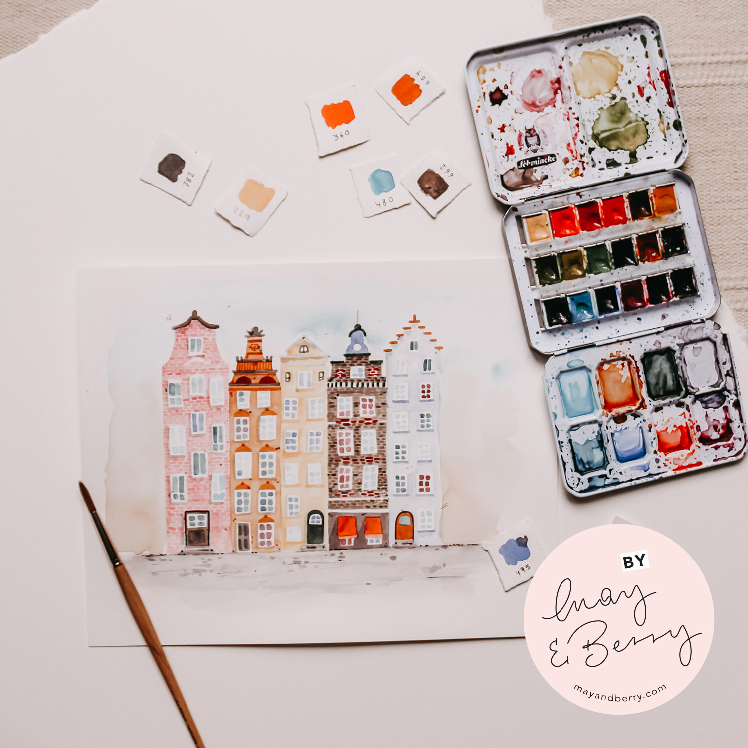 Anleitung Urban Watercoloring mit May & Berry von idee. Creativmarkt 