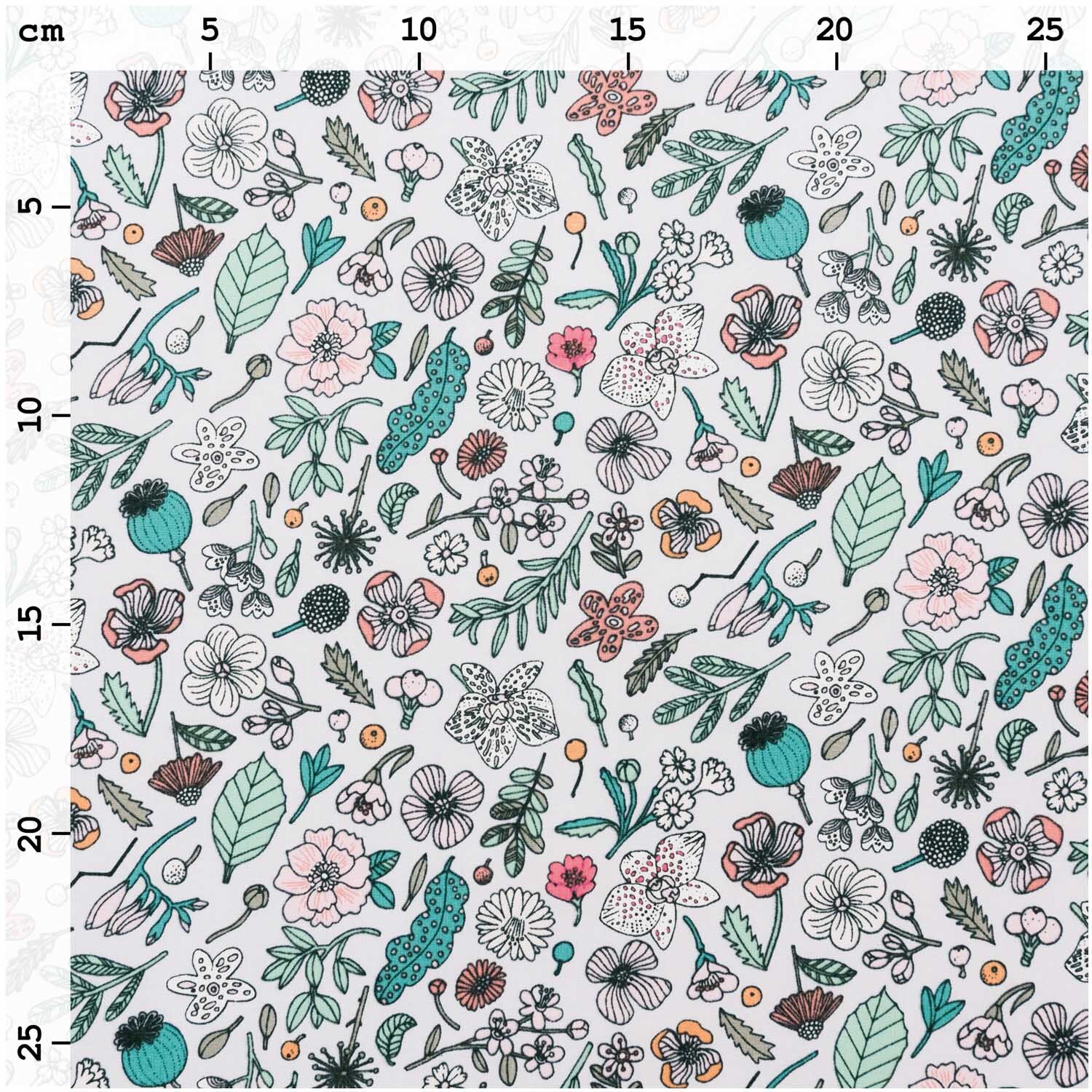 Druckstoff Hygge Blumen flieder-neon 140cm von Rico Design