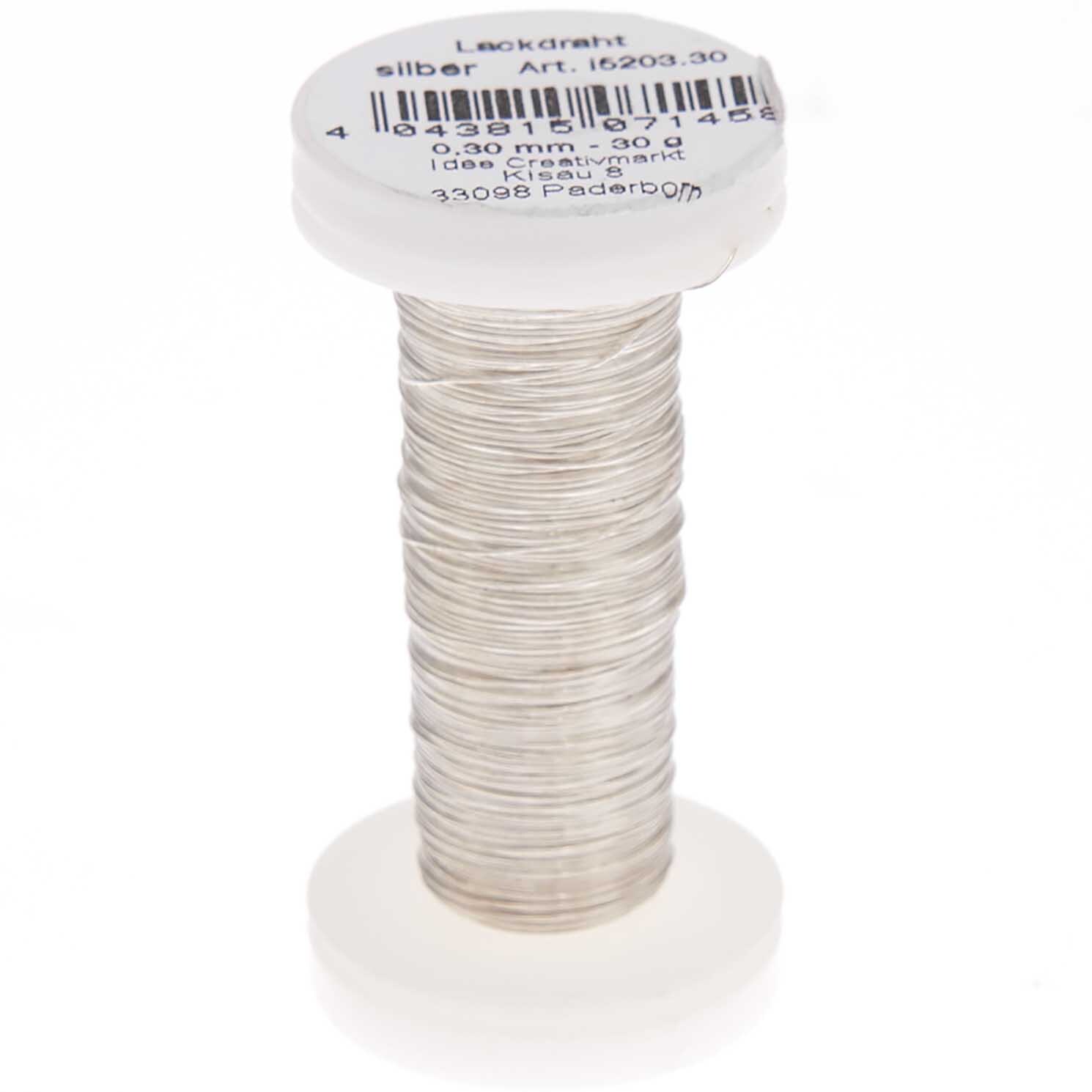 Lackdraht silber 0,3mm 30g von idee. Creativmarkt 