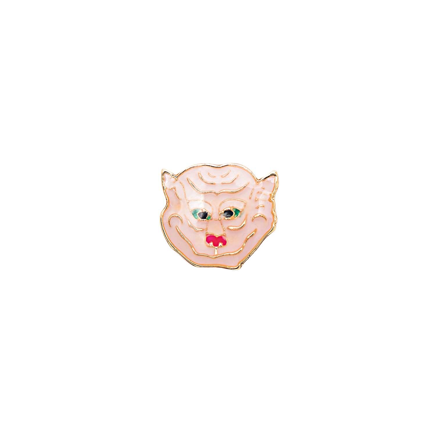 Pin Tigerkopf 17x16mm von Rico Design zeigt einen stilisierten Tigerkopf in sanften Farben. Ideal für kreative Accessoires.