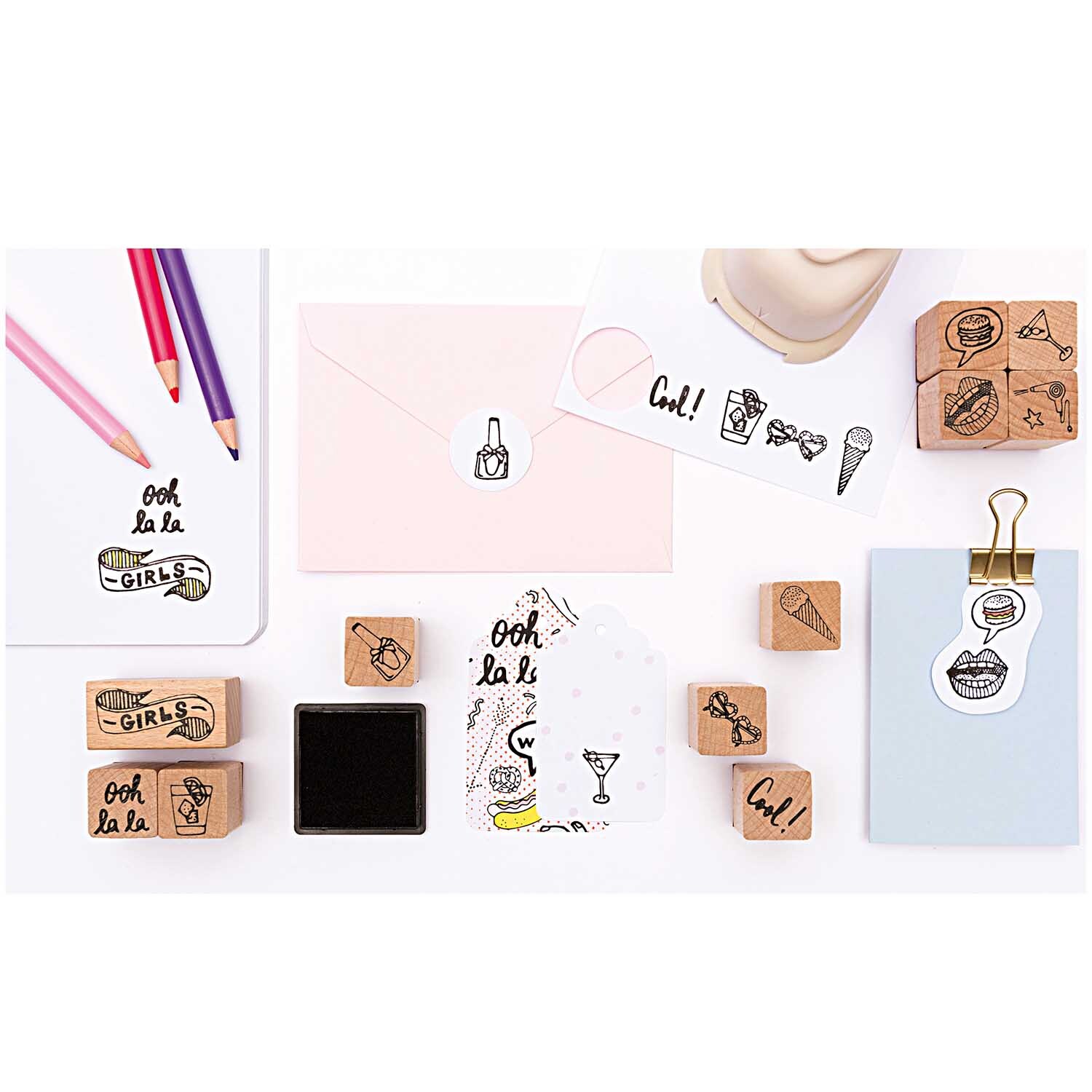Paper Poetry Stanzer Kreis 3,8cm: Kreatives Bastelset mit Stempeln, Karten und Buntstiften von Rico Design.