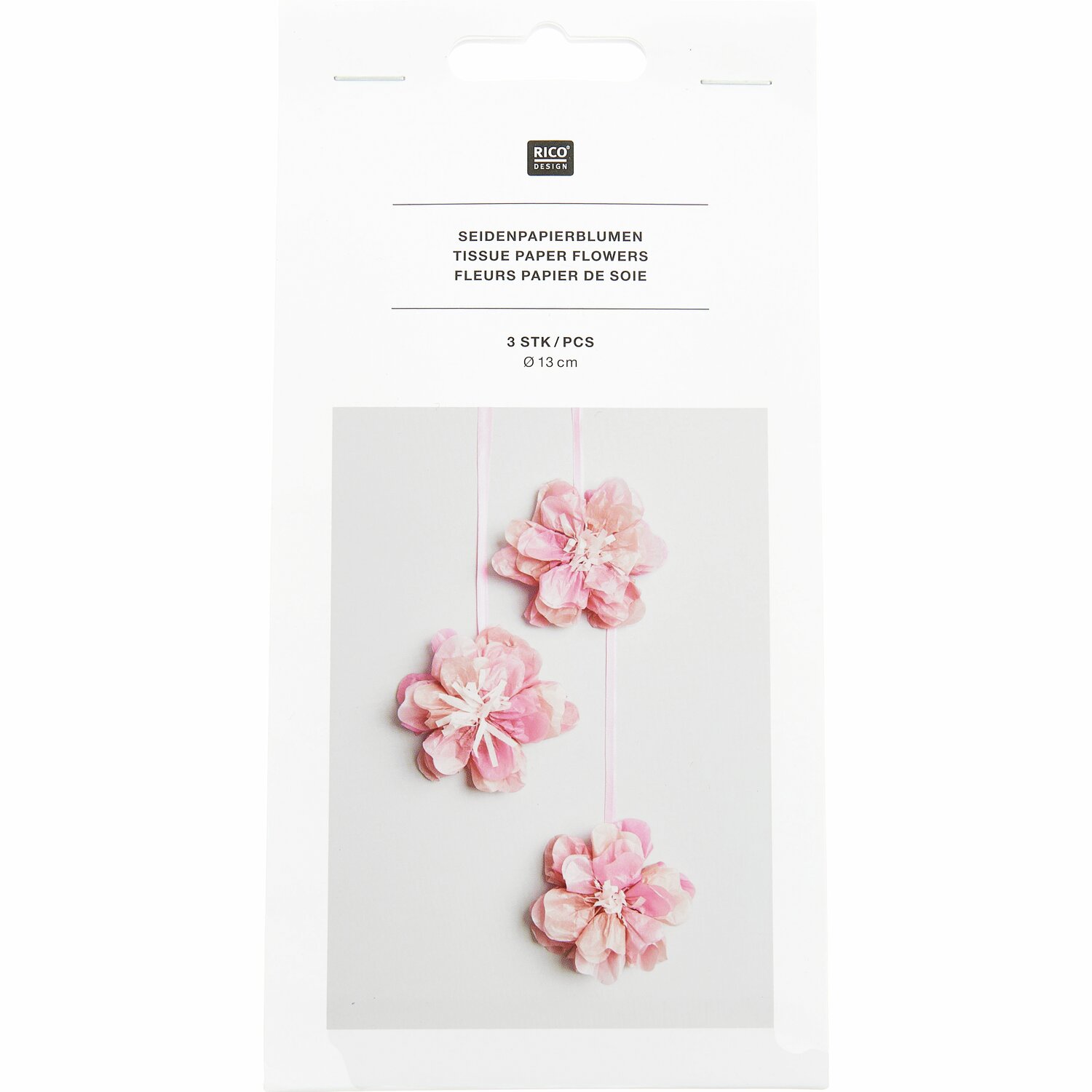 Seidenpapierblumen Wildrose Rosa 3 Stück von Rico Design