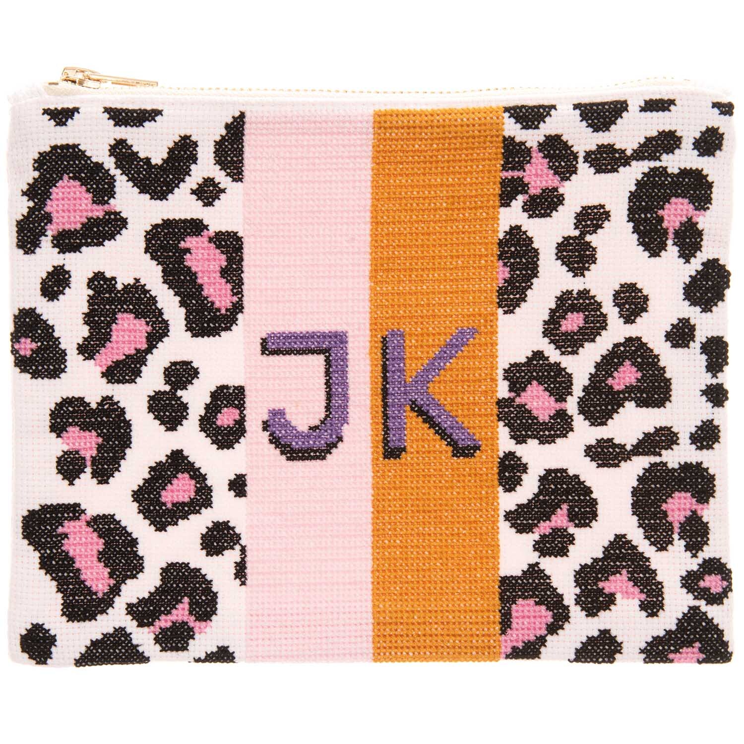 Stickpackung Etui Acid Leo 17x22,5cm mit Leopardenmuster und bunten Streifen von Rico Design.
