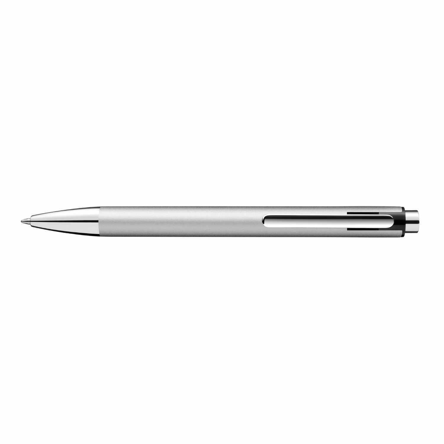 Kugelschreiber Snap Metallic K10 in elegantem Design, silberne Farbe, von Pelikan, auf weißem Hintergrund.