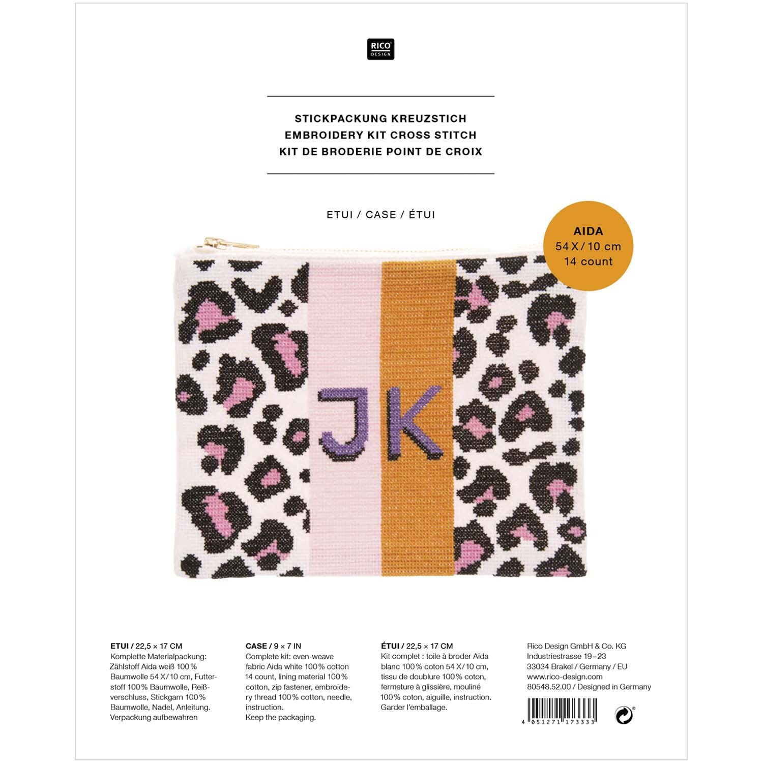 Stickpackung Etui Acid Leo 17x22,5cm von Rico Design