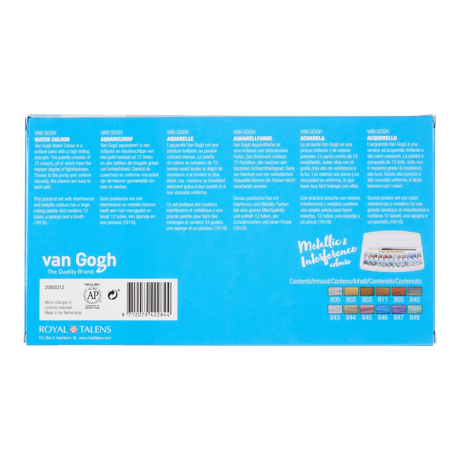 Aquarellfarben-Set Specialty Farben 12x 10ml von Royal Talens