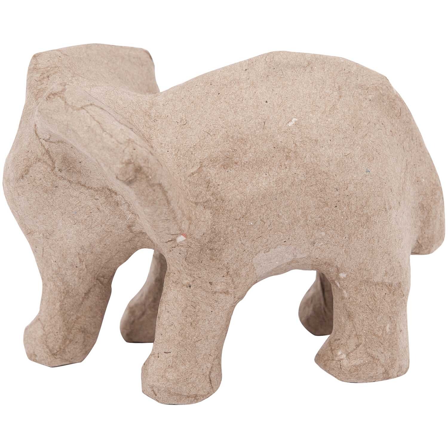 Pappmaché Elefant klein von Rico Design, naturfarben, 9x7x6,5cm. Ideal für kreative Bastelprojekte.
