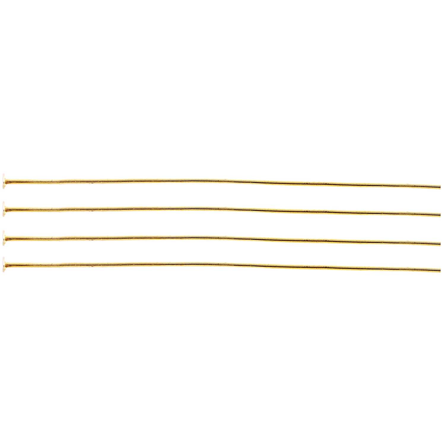 Nietstift gold 70mm 10 Stück von Rico Design. Fünf goldene Nietstifte in paralleler Anordnung.