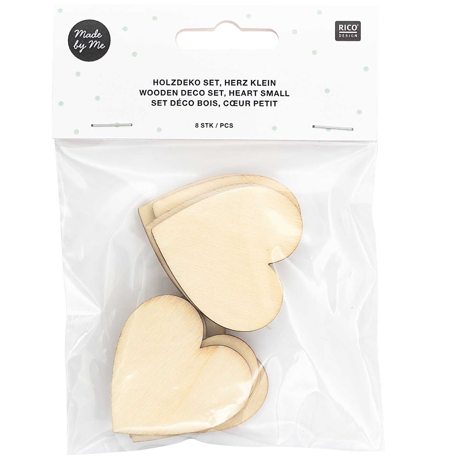 Holzdeko-Set Herz 8-teilig von Rico Design