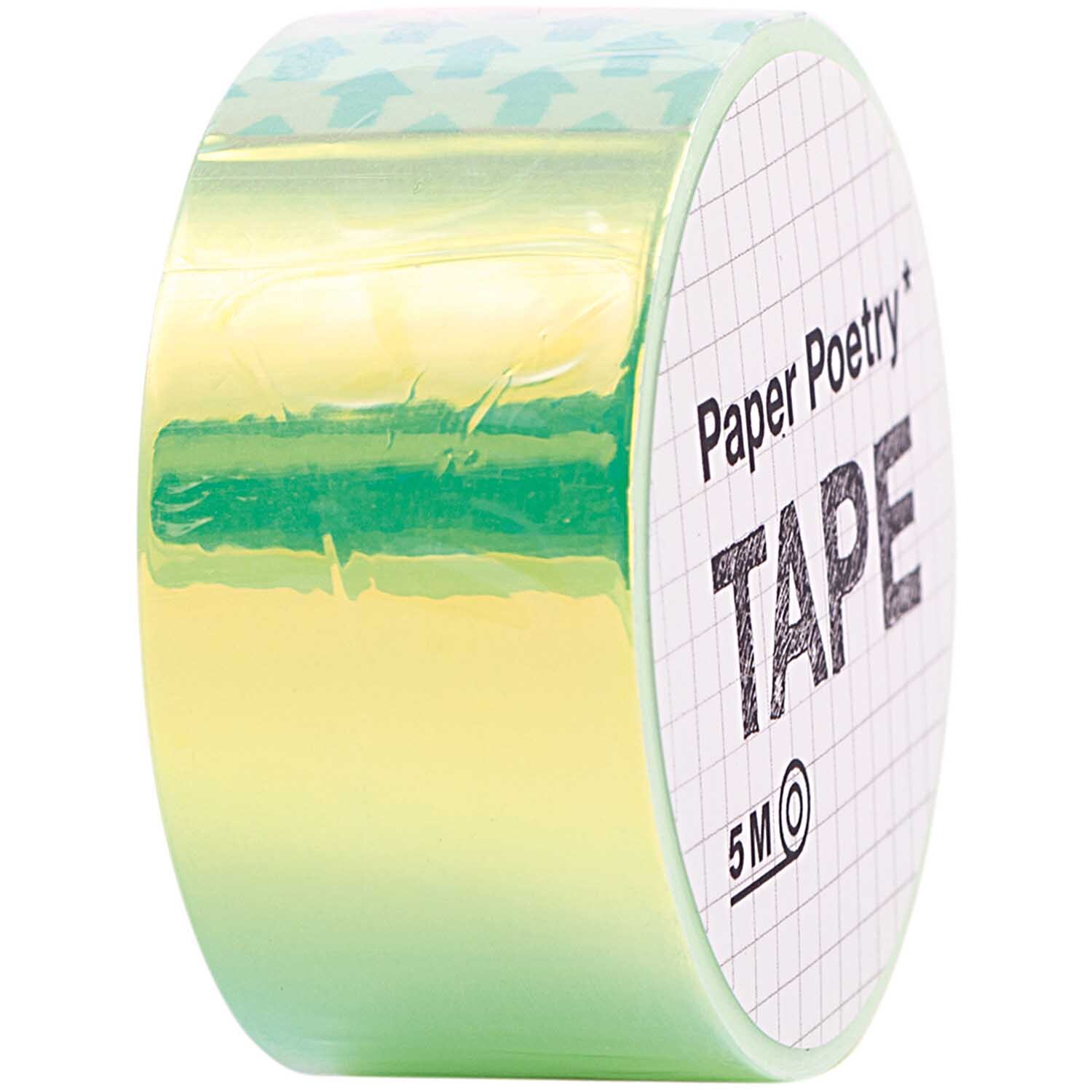 Paper Poetry Mirror Rainbow Tape in schimmerndem Grün, 19mm breit, 5m lang, von Rico Design.