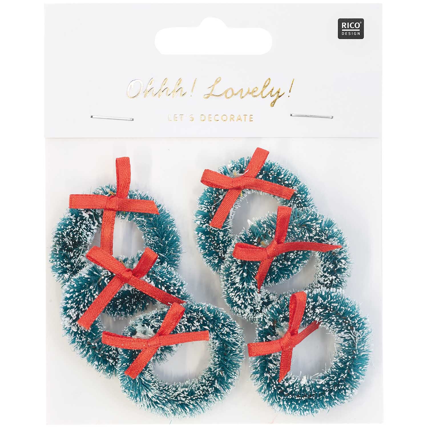 Mini-Weihnachtskränze grün 4cm 6 Stück von Rico Design