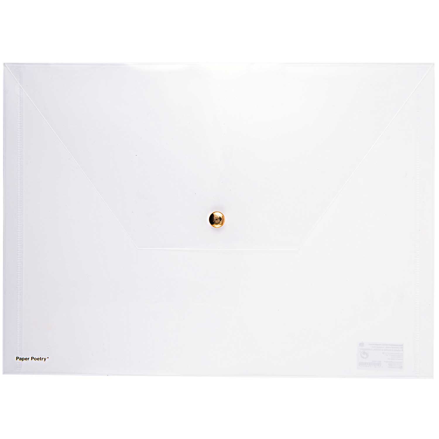 Dokumententasche 24x33cm von Rico Design, transparent mit Druckknopfverschluss, ideal für Büro und Schule.