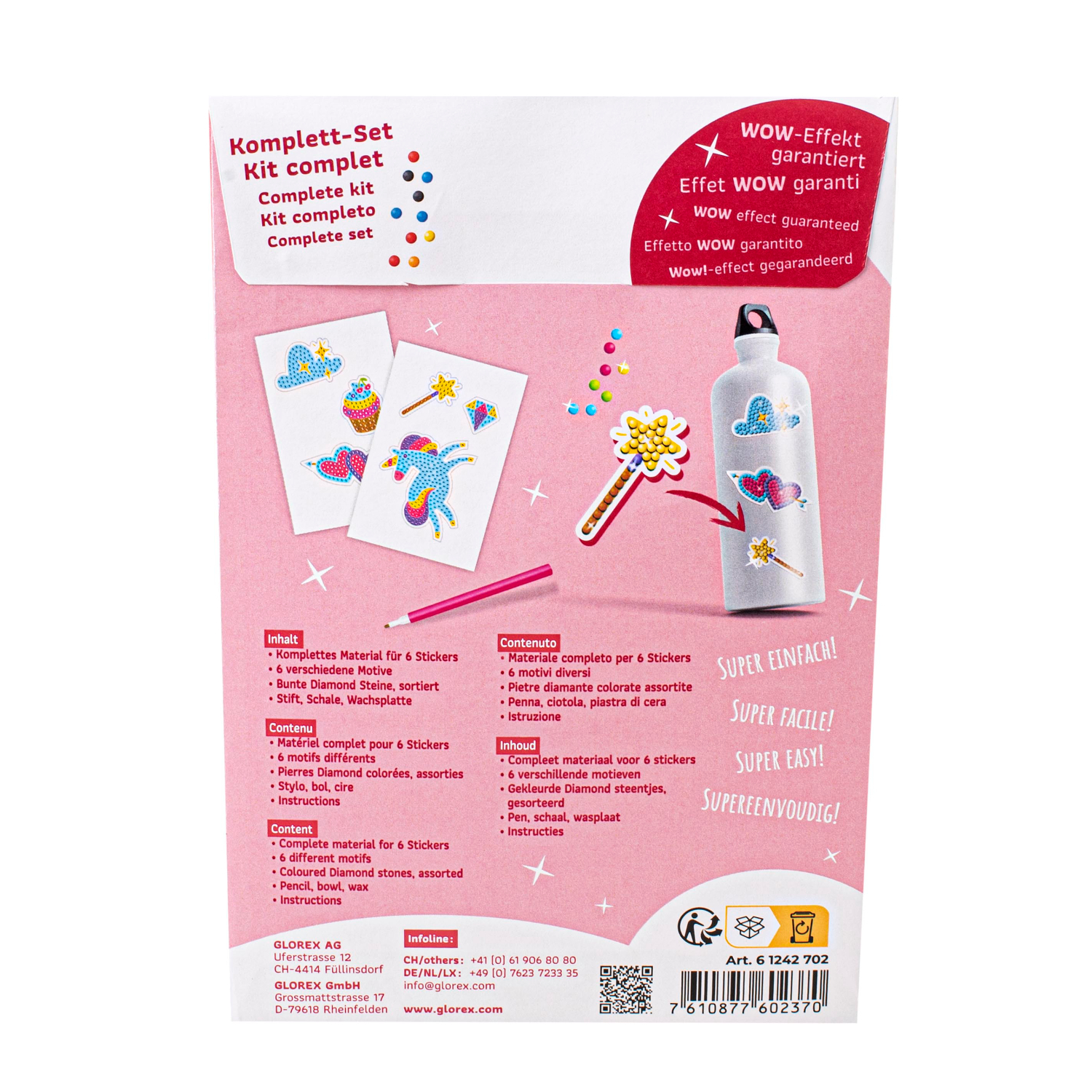 Diamond Painting Sticker Einhorn 6 Stück von GLOREX 