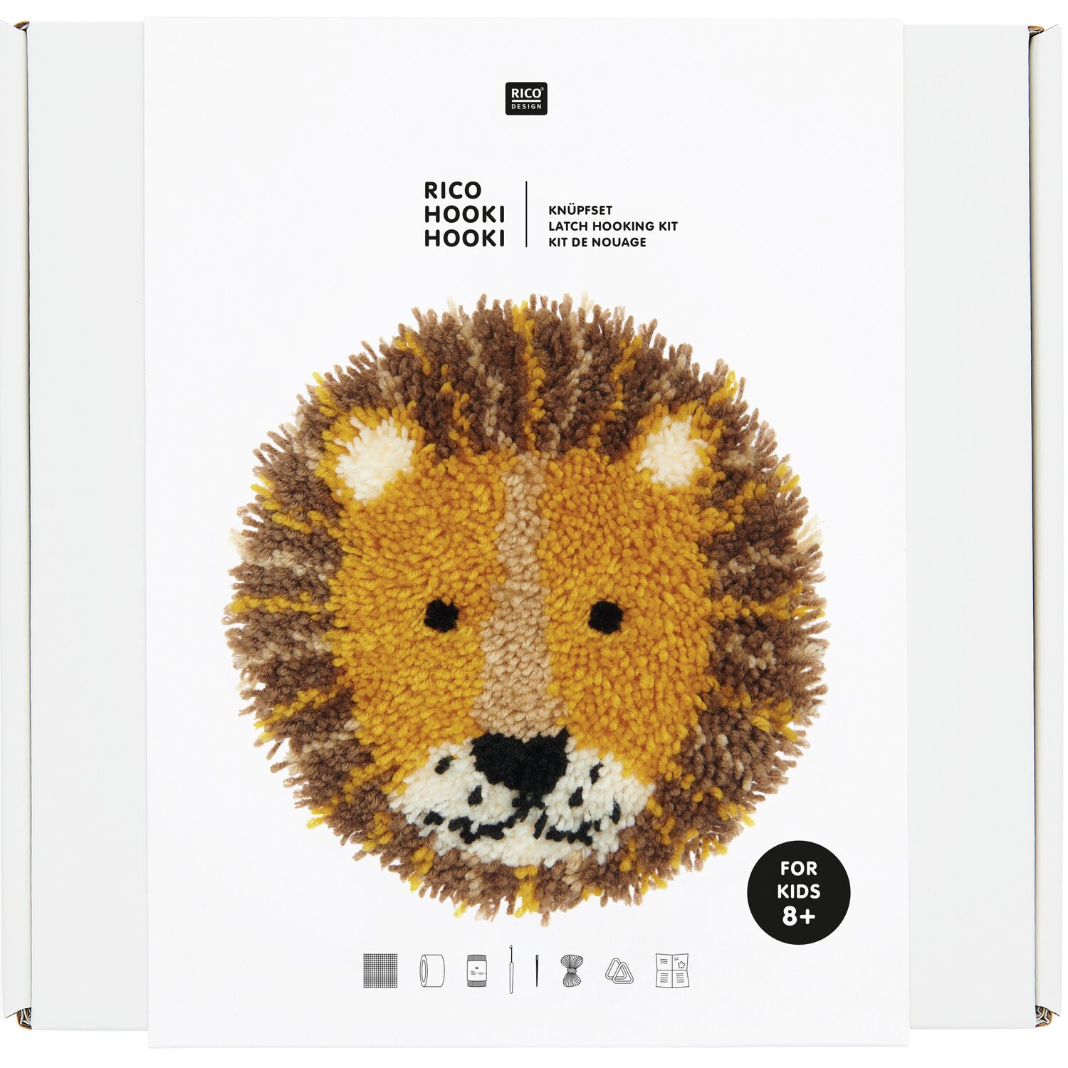 Rico Hooki Hooki Knüpfset Wandbehang Löwe  Ø28cm von Rico Design
