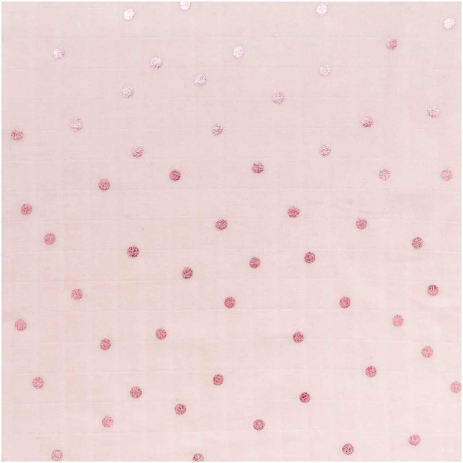 Musselin-Druckstoff Hygge Punkte rosa mit Hot Foil von Rico Design, zeigt zarte rosa Punkte auf Stoff. Ideal für kreative Nähprojekte.