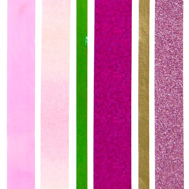 Paper Poetry Mixed Tape Set Pink/Rosa, 6-teilig von Rico Design. Verschiedene bunte Klebebänder in Rosa, Grün und Gold. Ideal für kreative Projekte.