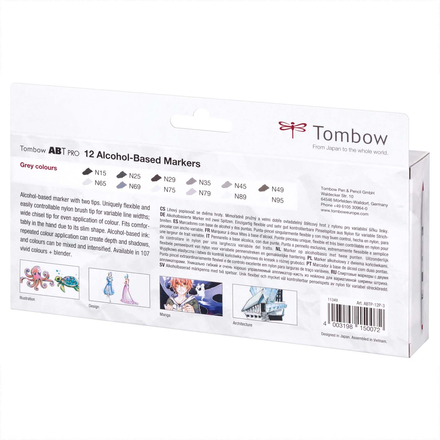 ABT PRO Grey Colours Alkoholbasierte Marker 12-teilig von Royal Talens