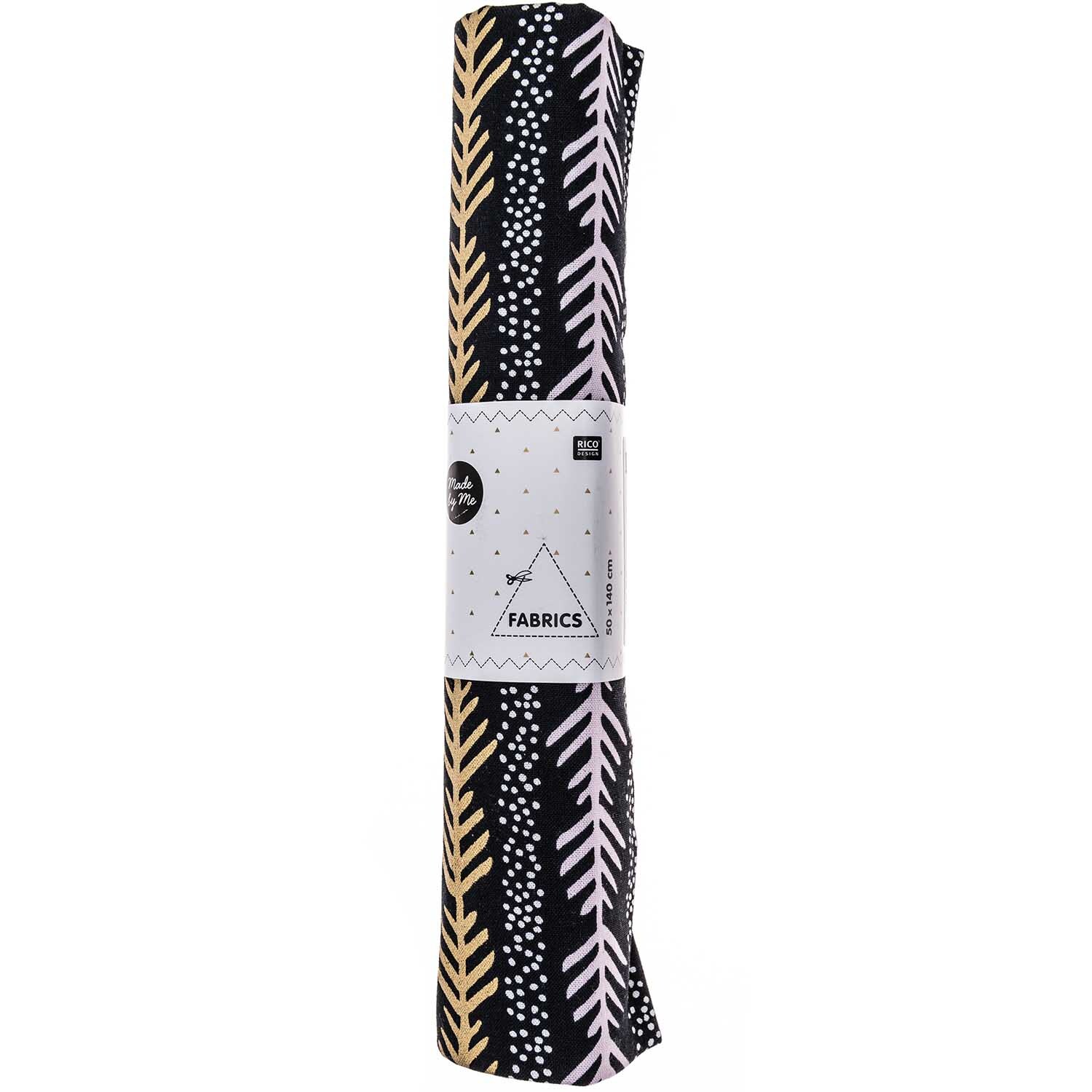 Stoff grafische Tanne schwarz-gold 50x140cm von Rico Design