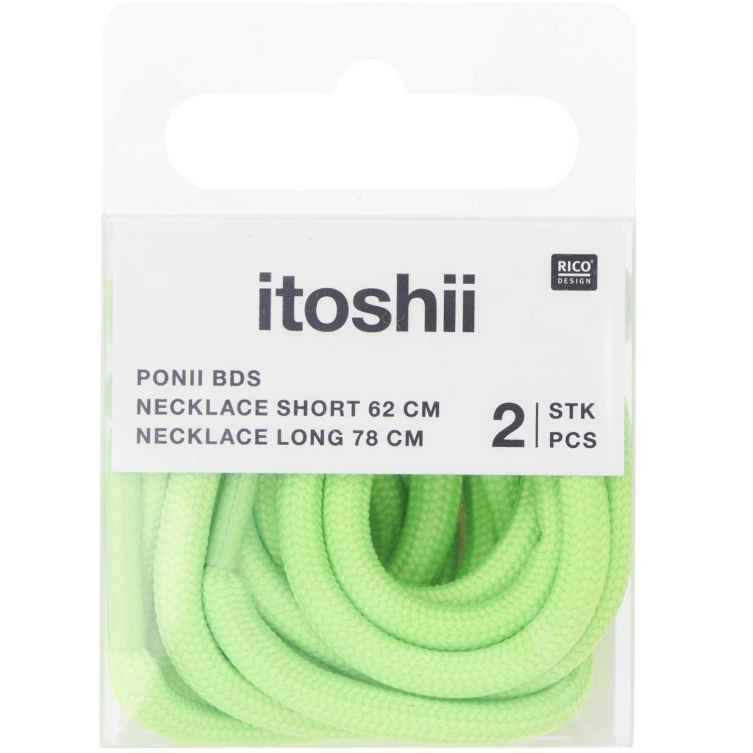 itoshii - Ponii Beads Ketten 2 Stück Farbe Neon Grün von Rico Design