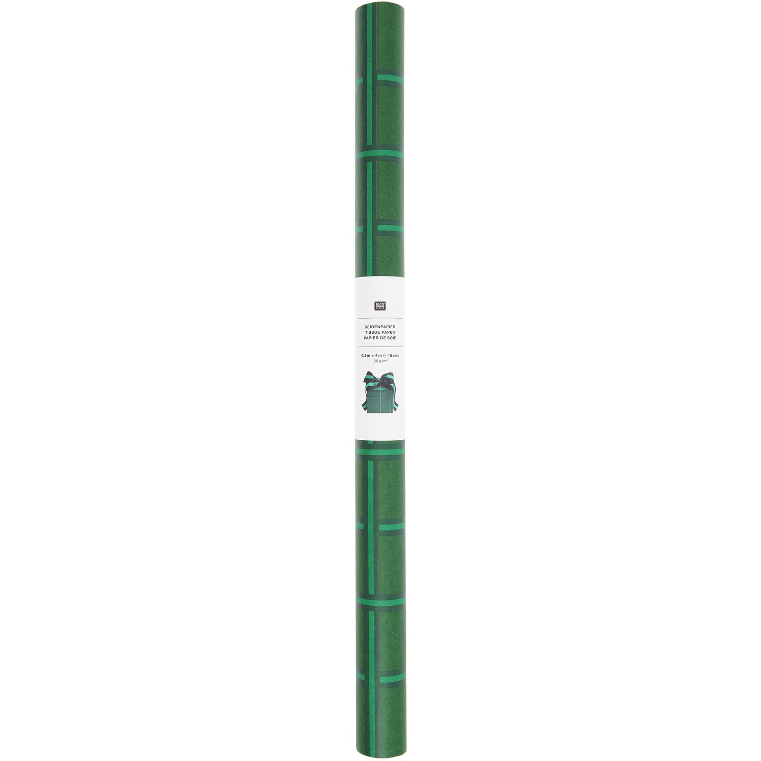 Seidenpapier Raster Grün 4m 28g/m² von Rico Design
