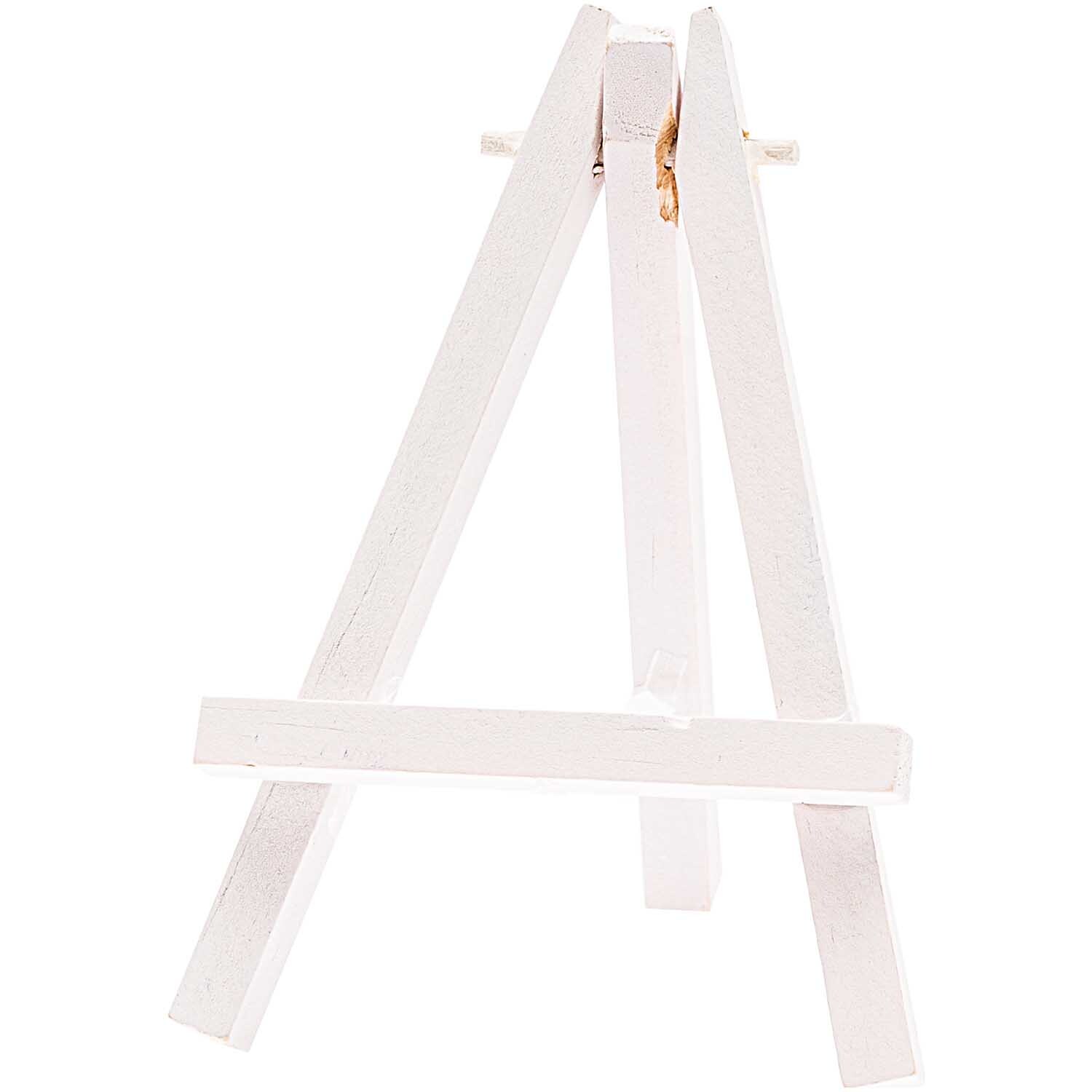 Mini-Staffelei weiß 11,5cm 2 Stück von idee. Creativmarkt, ideal für kleine Kunstwerke und Präsentationen.