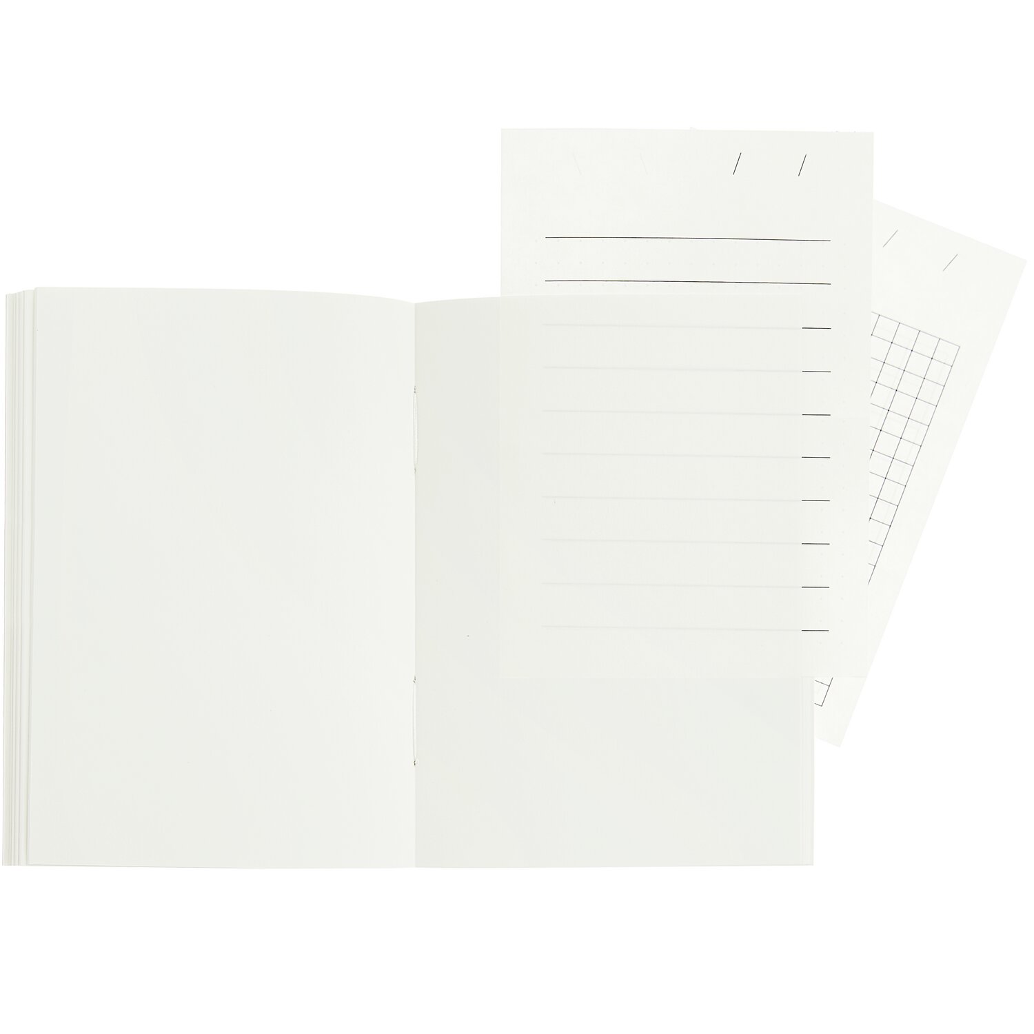 Paper Poetry Notizbuch S, 9x12,8cm, in Offwhite, mit linierten und karierten Seiten von Rico Design. Ideal für Notizen und Skizzen.