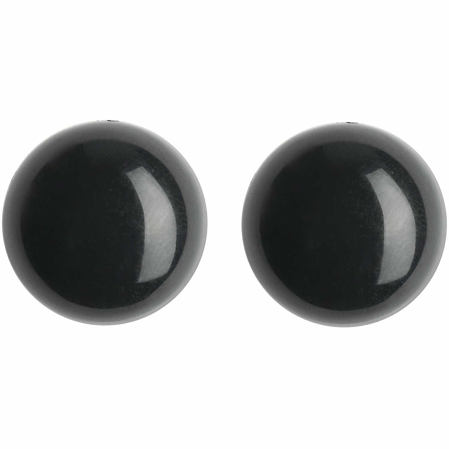 Sicherheitsaugen Schwarz von Rico Design, zwei glänzende, runde Augen aus Kunststoff für Handarbeiten.