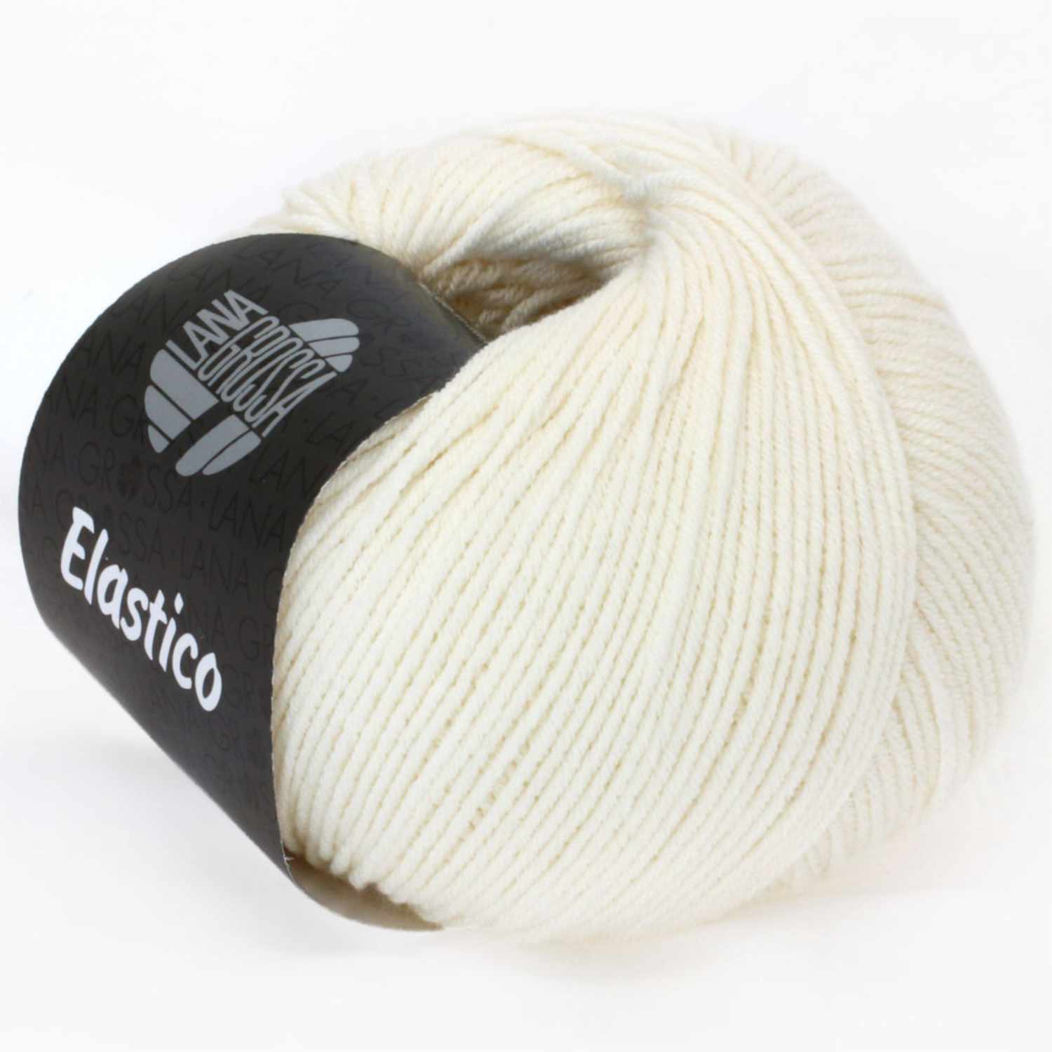 Elastico Wolle von Lana Grossa in Ecru, 50g Knäuel mit 160m Länge, ideal für Strickprojekte.