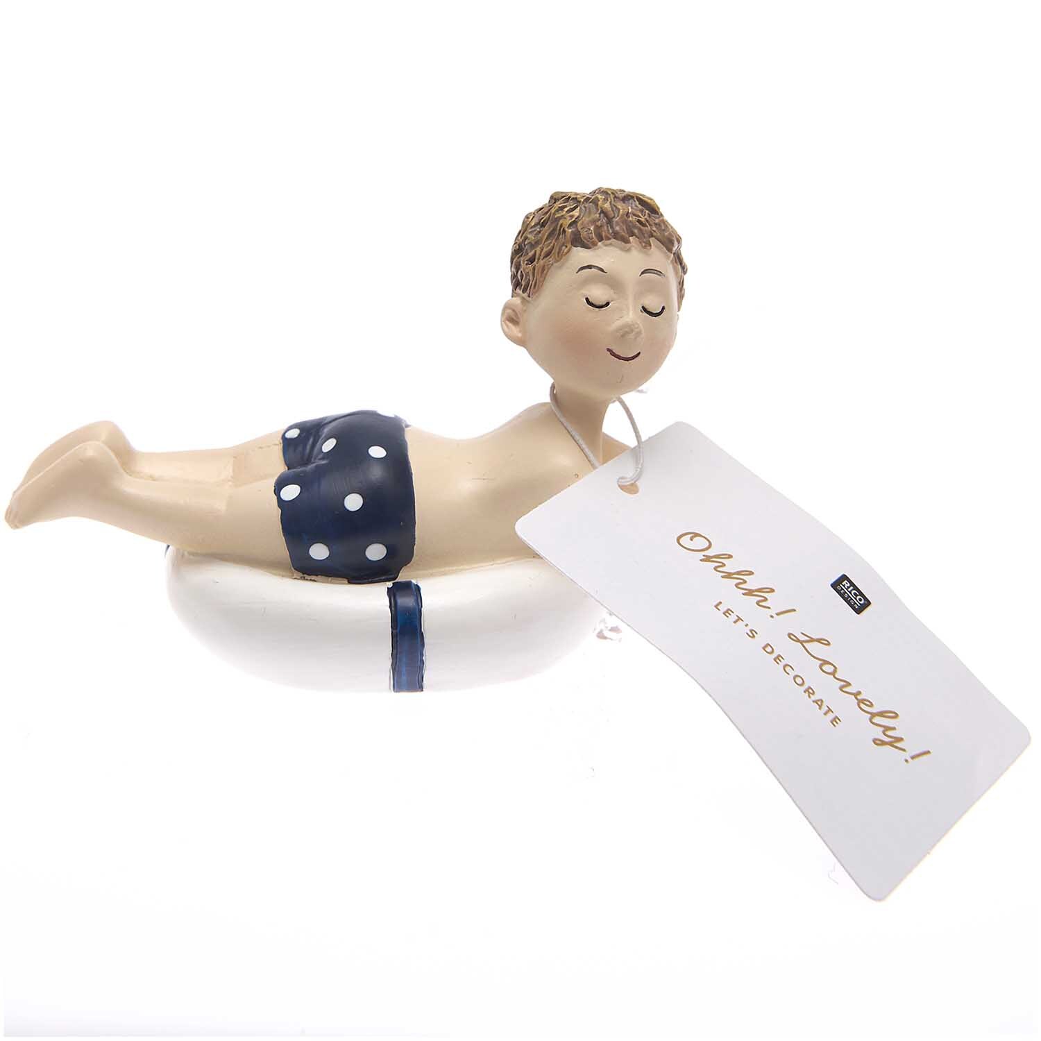 Deko-Figur Junge mit Schwimmreifen 10,5x6,5cm von Rico Design