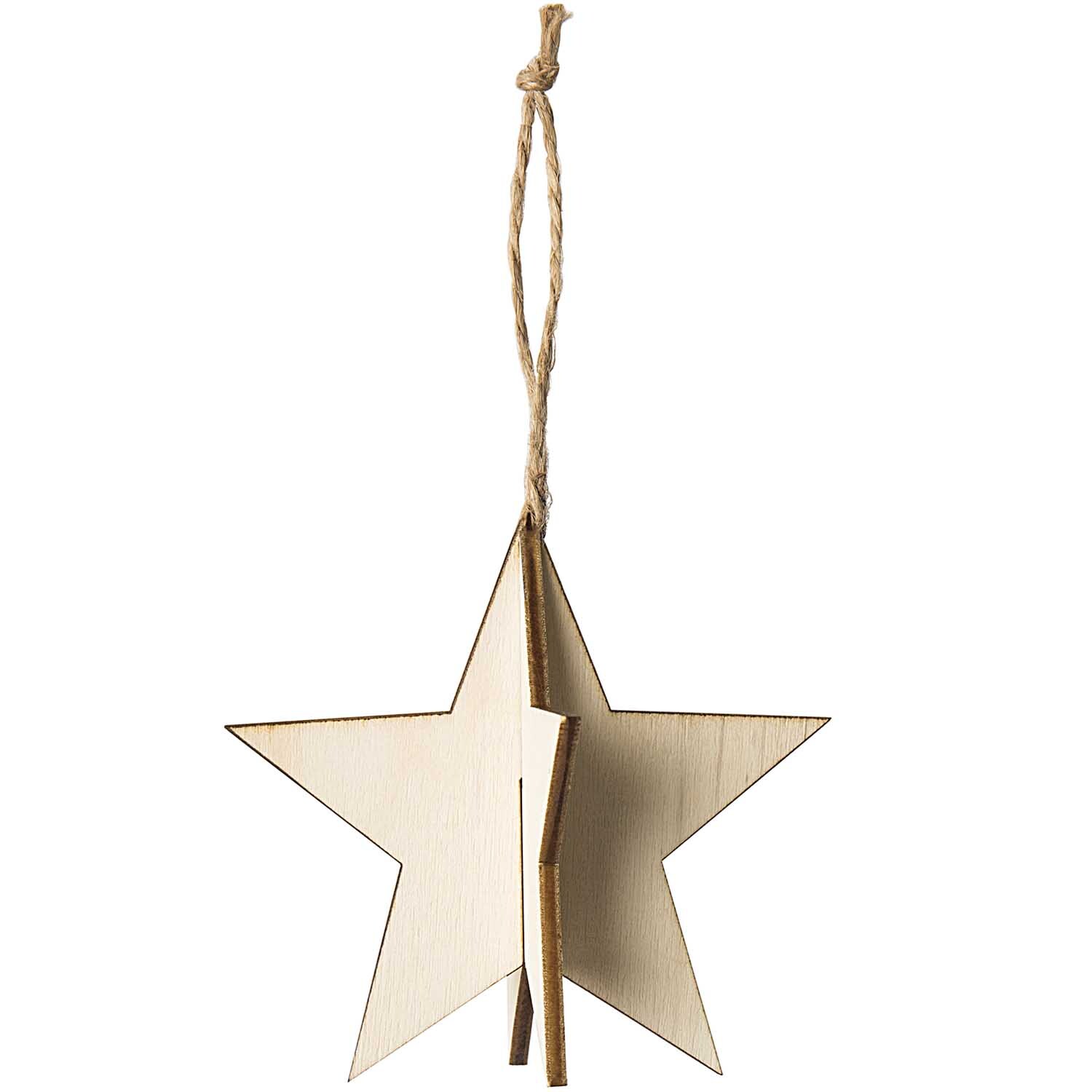Stecksterne 8x8,4cm 3 Stück von Rico Design aus hellem Holz, ideal für kreative Dekorationen.