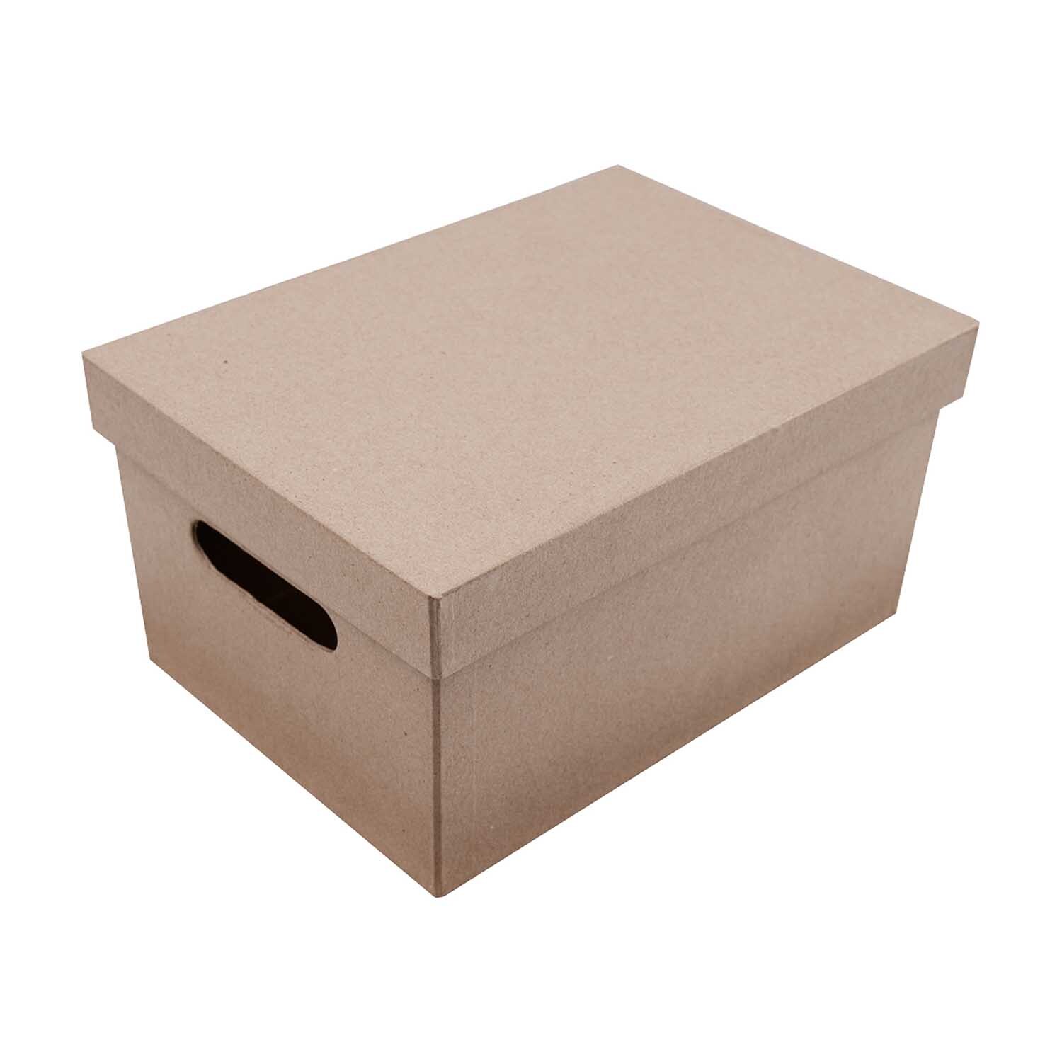 Stapelbox natur 26x18,5x13cm von Rico Design. Rechteckige Box mit Deckel und Grifföffnung. Ideal zur Aufbewahrung.