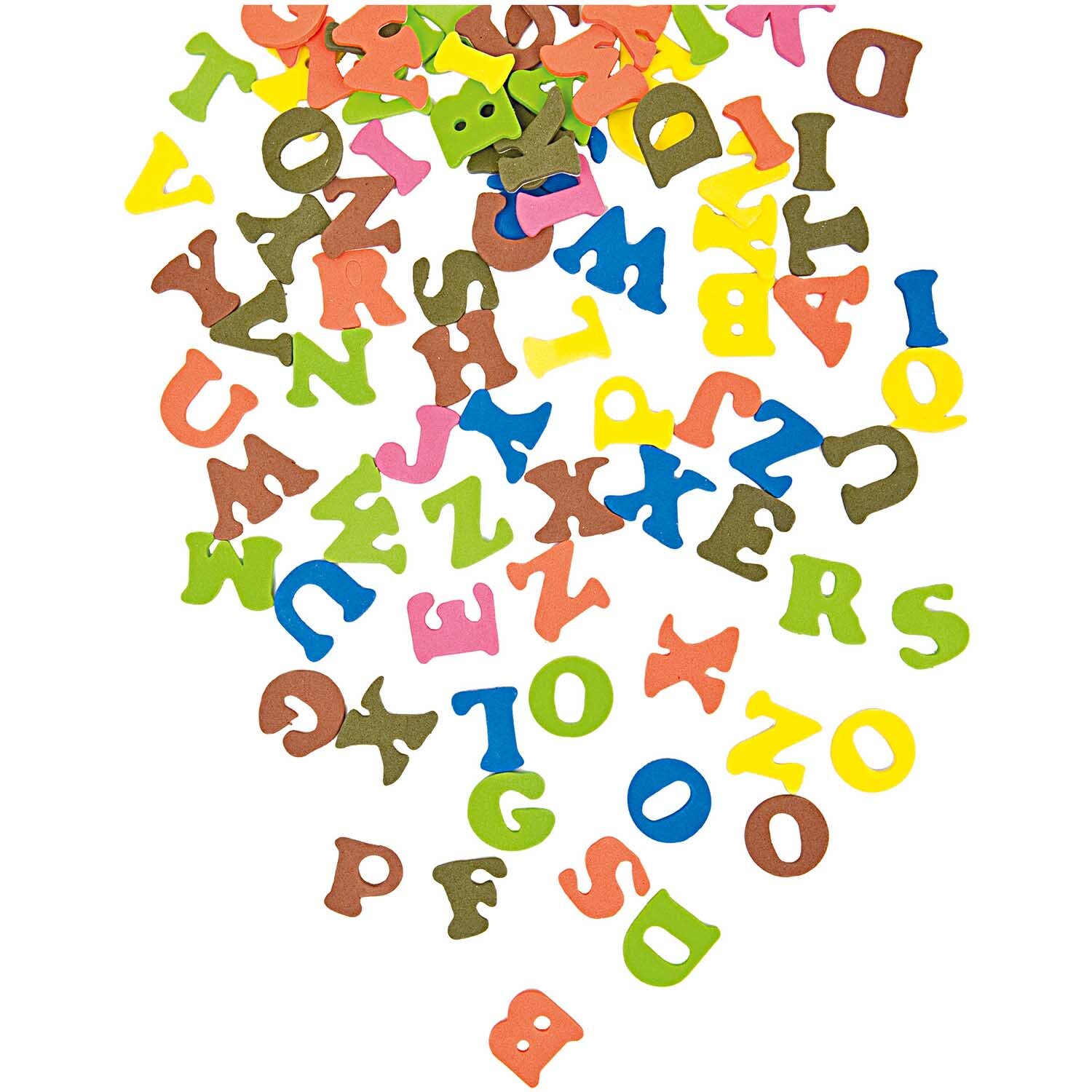 Moosgummi Buchstaben mehrfarbig selbstklebend: Bunte Buchstaben aus Moosgummi von Rico Design, ideal für kreative Bastelprojekte.