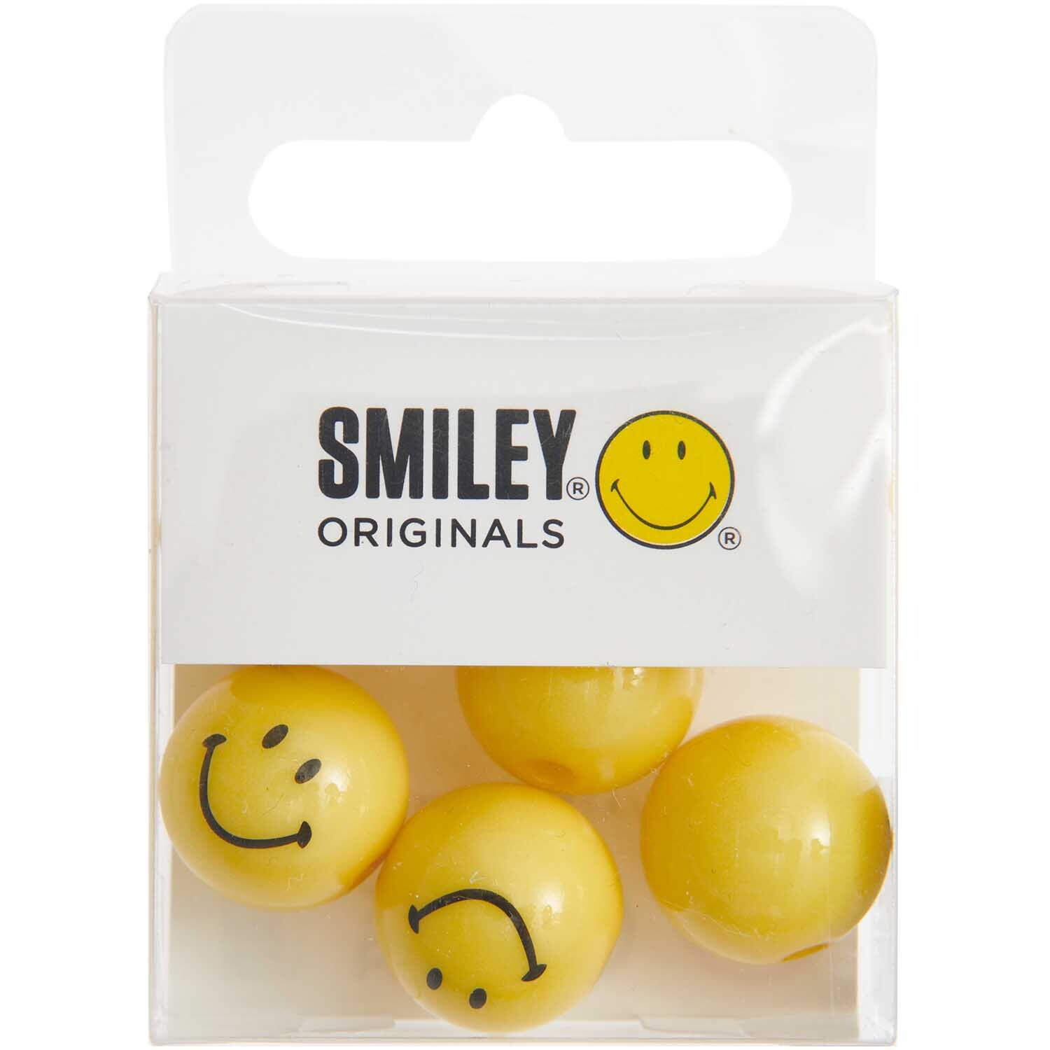 Smiley® Originals Perlen rund gelb 16mm 7 Stück von Rico Design