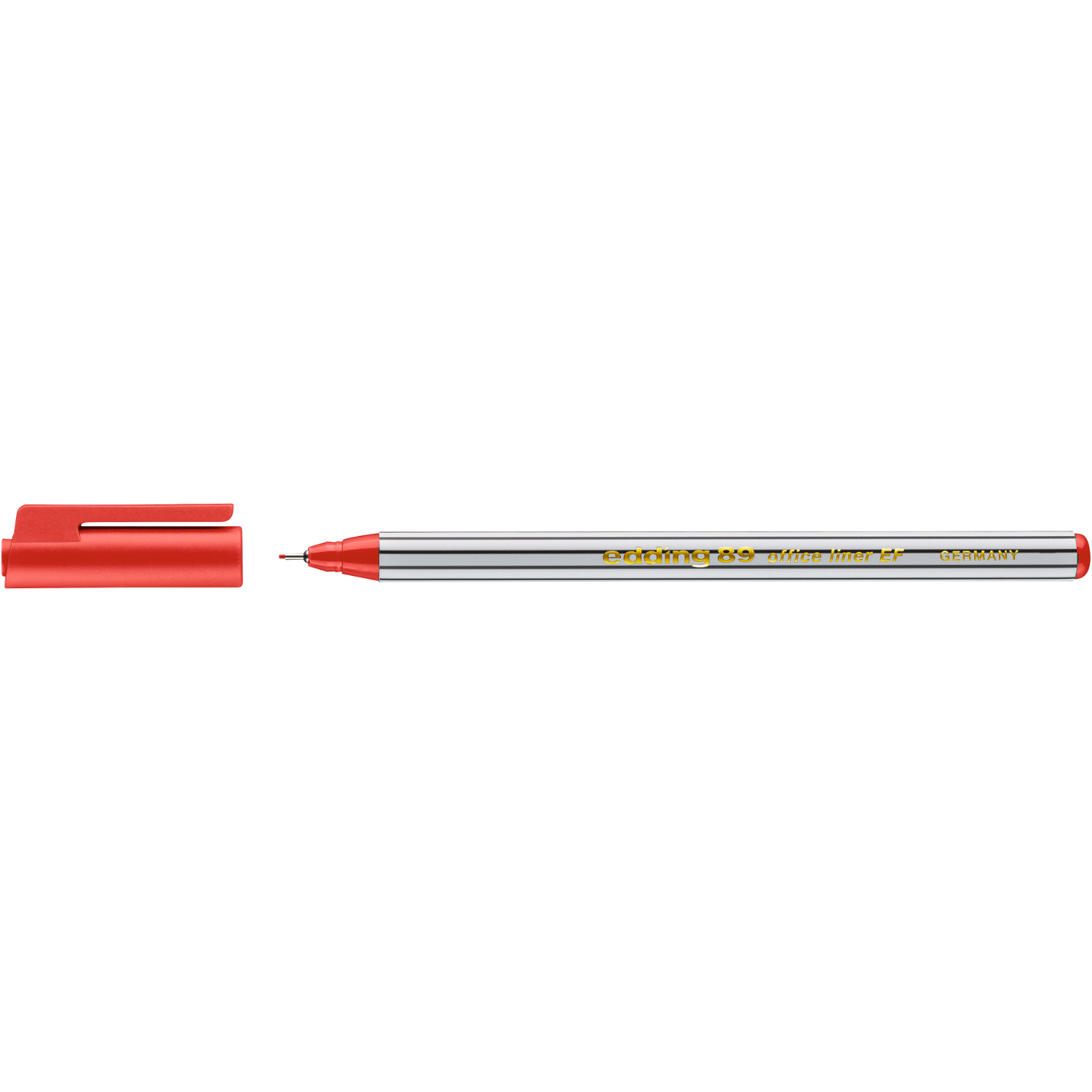 89 office liner EF 0,3mm, edding: Roter Fineliner mit abnehmbarem Deckel, ideal für präzises Schreiben.