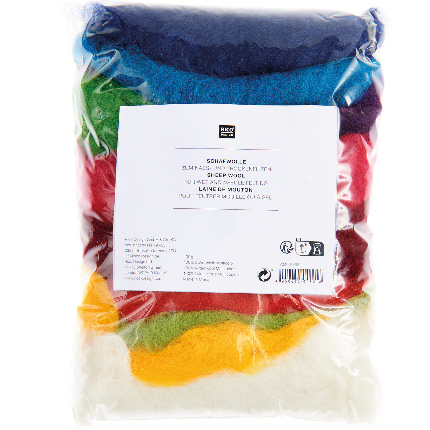 Schafwolle Mix mehrfarbig 100g von Rico Design