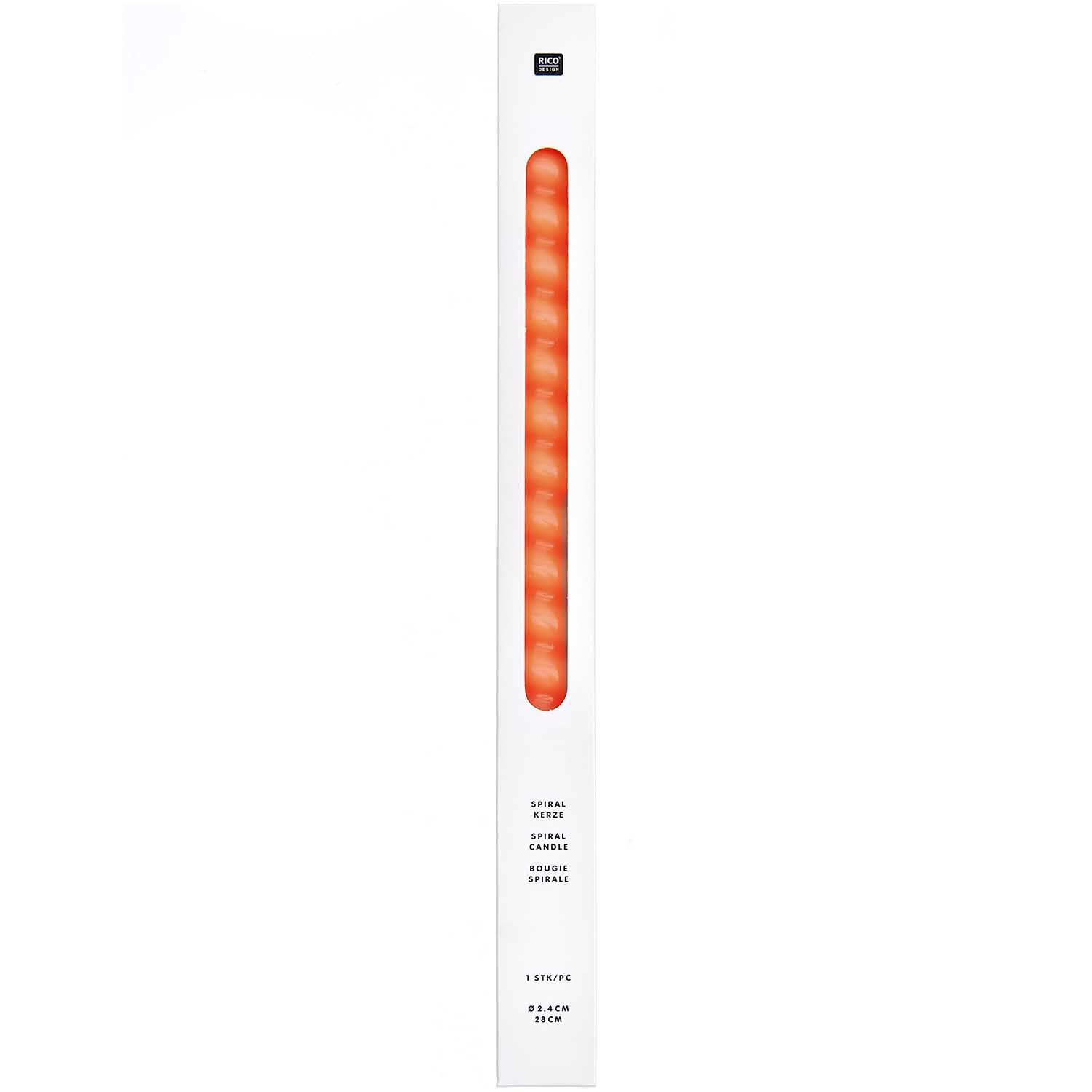 Spiralkerze 2,4x28cm Farbe Neon Orange von Rico Design