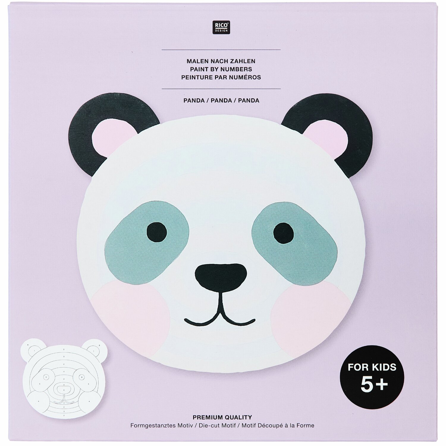 Malen nach Zahlen Panda: Kreatives Set für Kinder ab 5 Jahren, mit niedlichem Pandamotiv von Rico Design. Ideal für kleine Künstler.