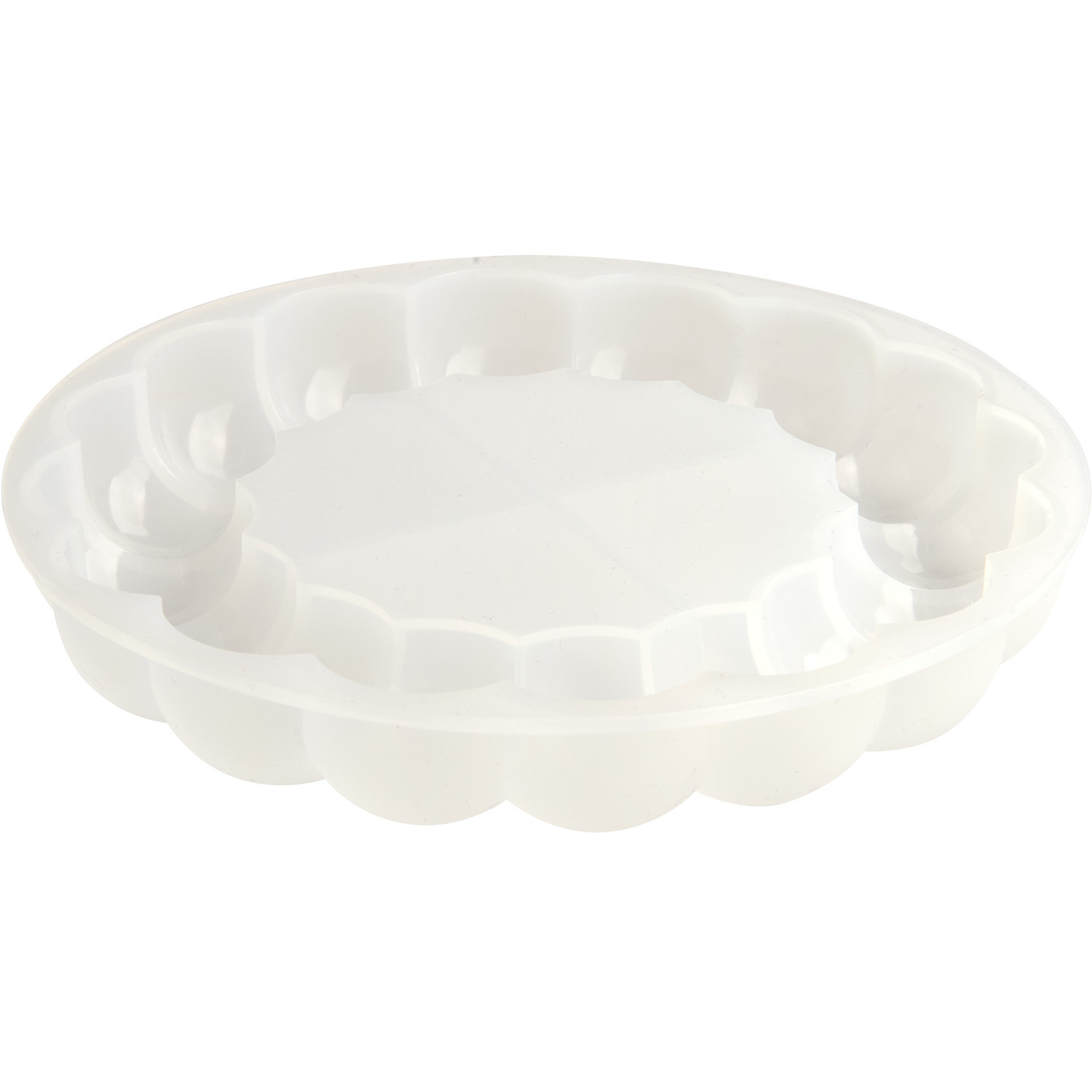 Silikon Gießform Untersetzer groß von Rico Design, rund, weiß, Ø13x2cm, ideal für kreative DIY-Projekte.