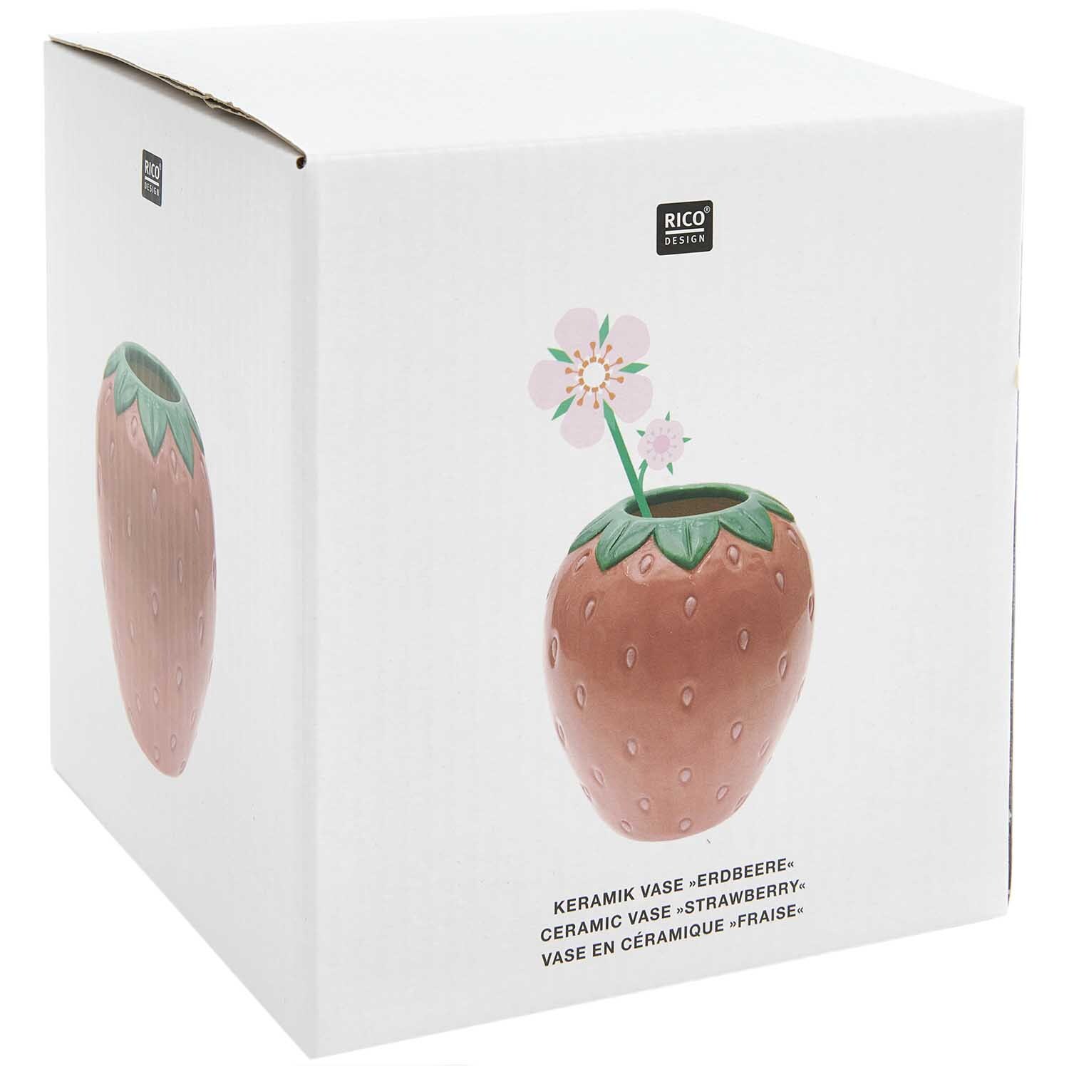 Keramik Vase Erdbeere Ø14cm von Rico Design