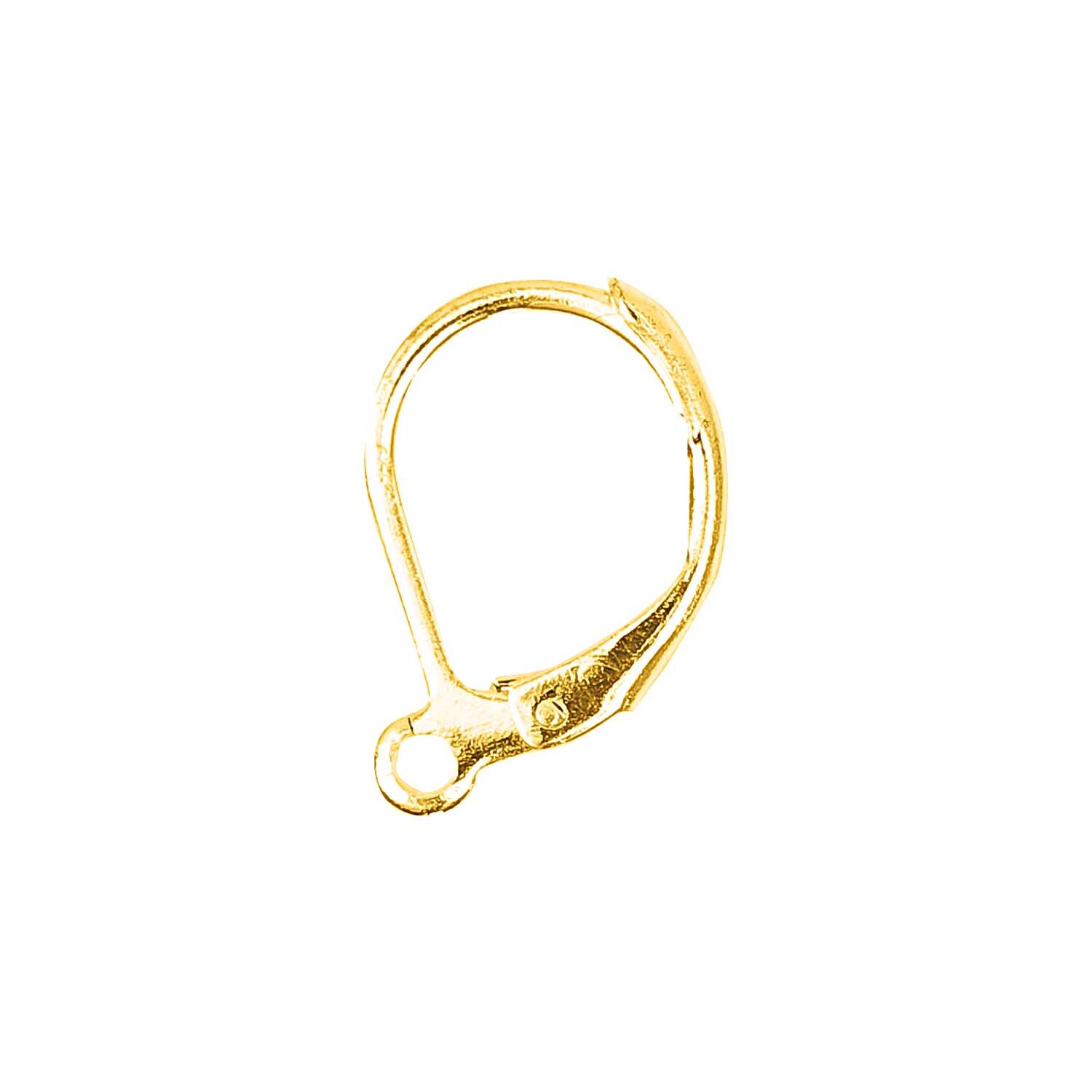 Brisur gold 15mm 2 Stück von Rico Design, zeigt eine glänzende, goldene Ohrringfassung.