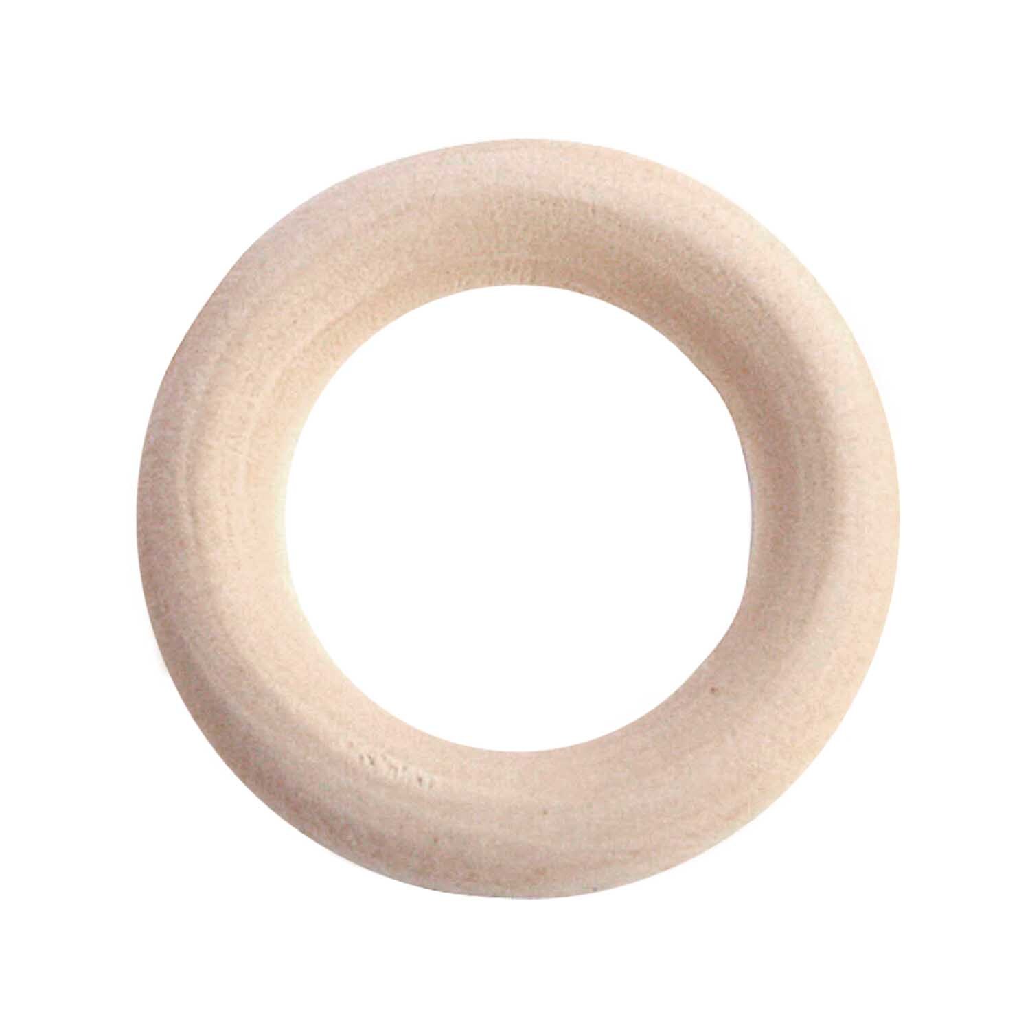 Holzring von Rico Design, naturbelassen, ideal für DIY-Projekte, abgebildet als Set mit vier Stück.