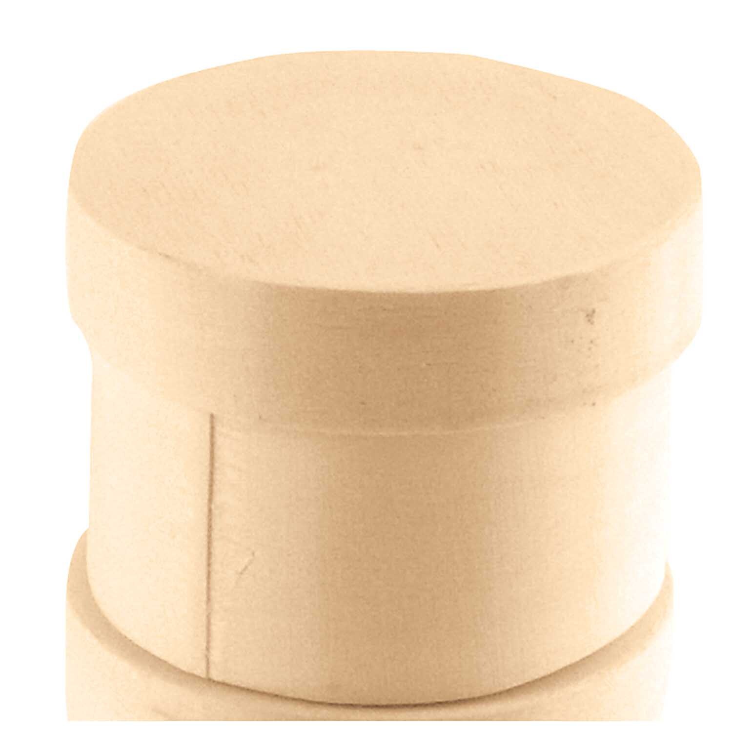 Holzdöschen rund 5x3cm aus naturbelassenem Holz, ideal für kreative DIY-Projekte und Aufbewahrung.