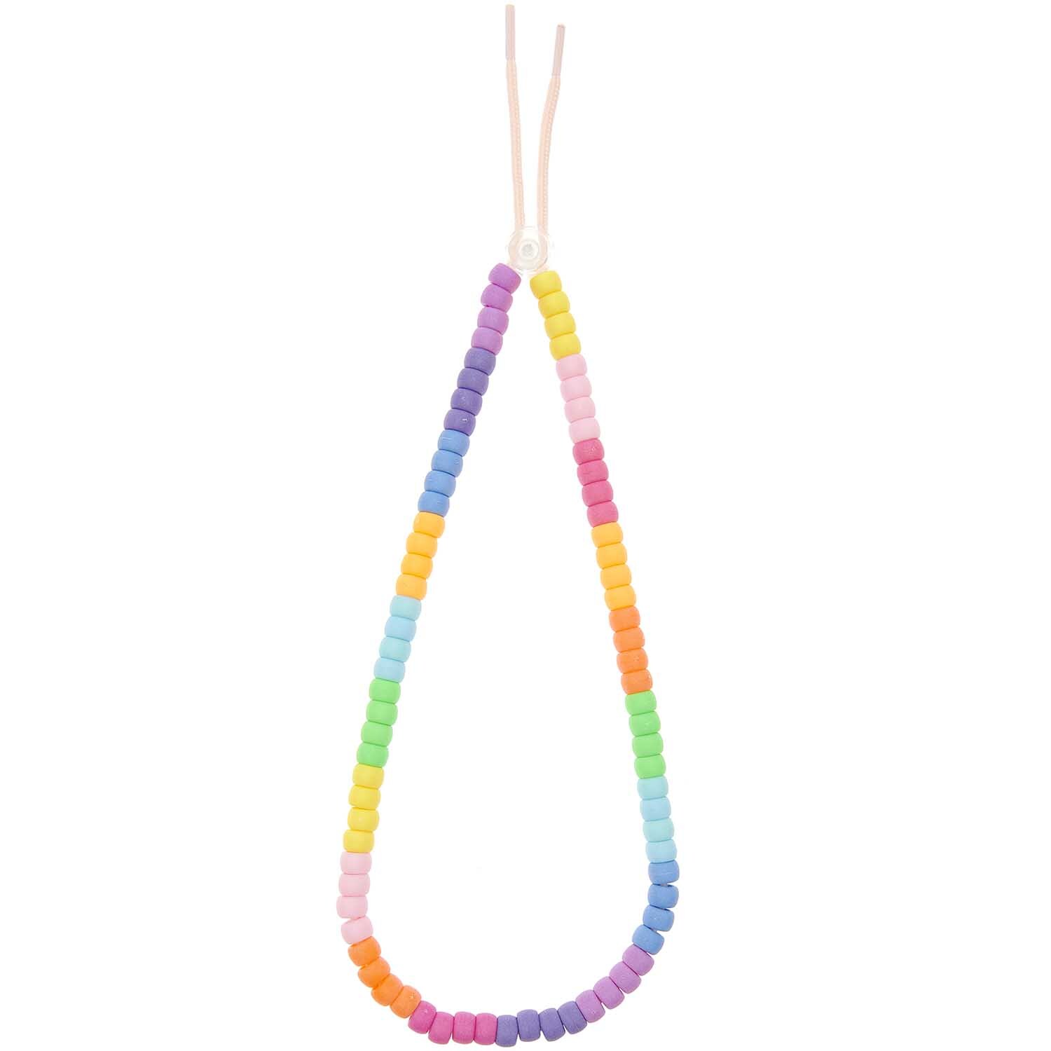 itoshii - Ponii Beads Matt Mix 9x6mm 80 Stück, bunte Perlenkette von Rico Design in Regenbogenfarben. Ideal für kreative Bastelprojekte.