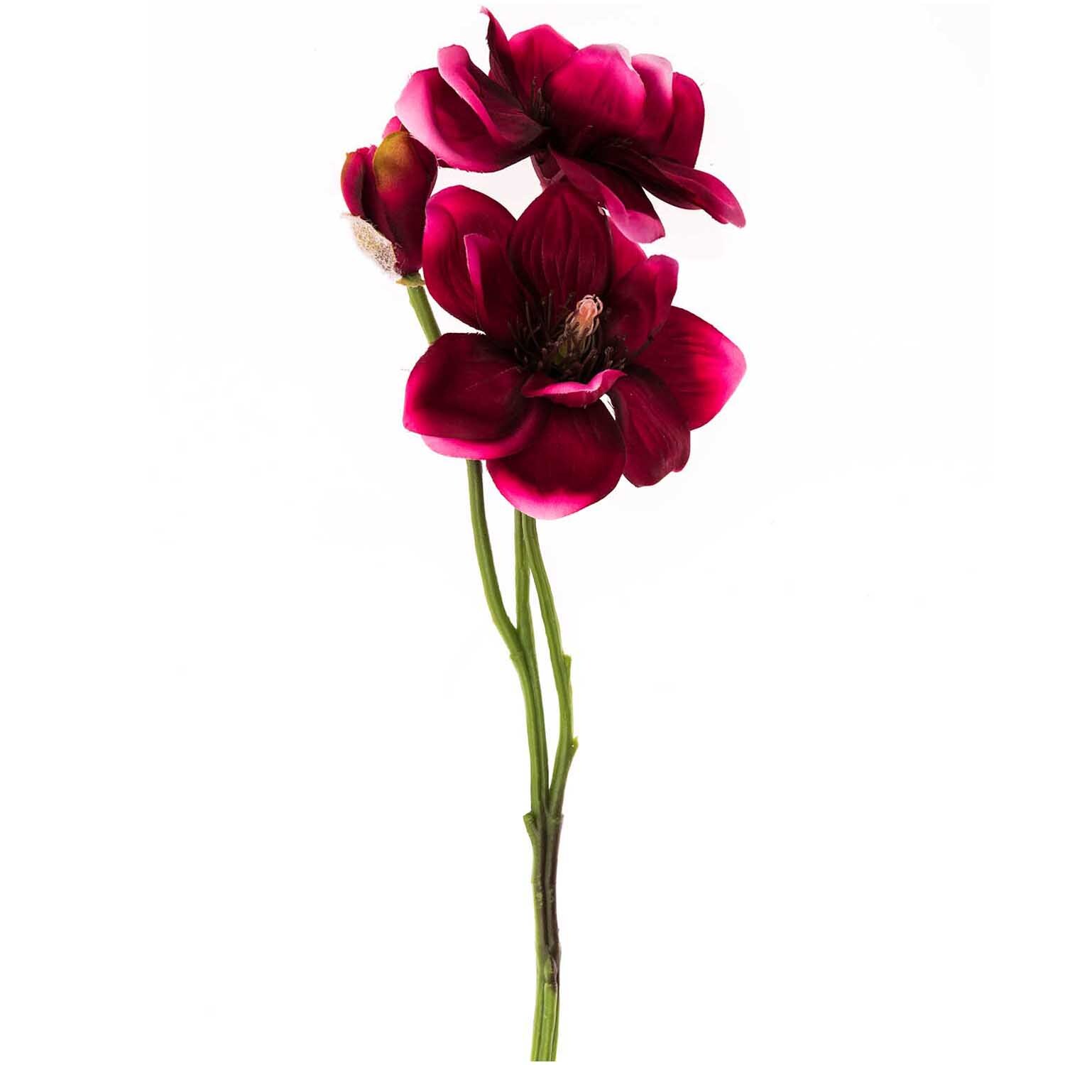 Anemonenzweig pink 41cm: Künstlicher Zweig mit lebendigen Blüten, ideal für kreative Dekorationen.