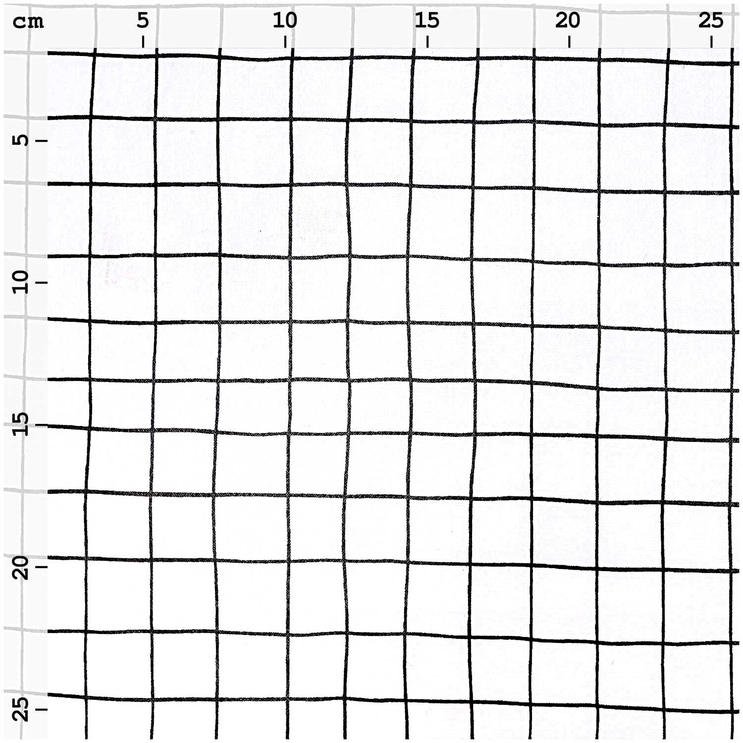 Stoff Karo weiß-schwarz 140cm beschichtet von Rico Design