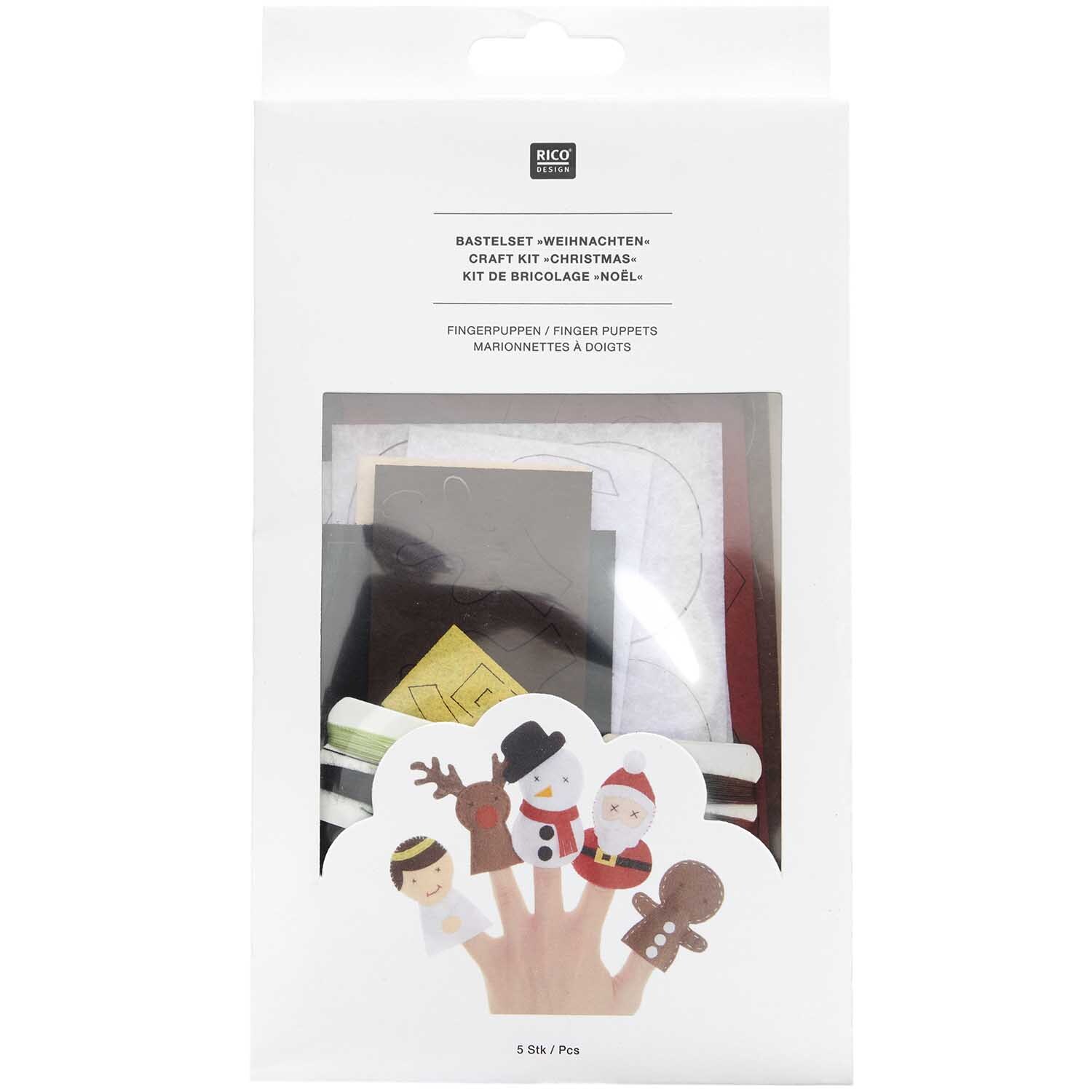 Bastelset Filz Fingerpuppen Weihnachten 5 Stück von Rico Design