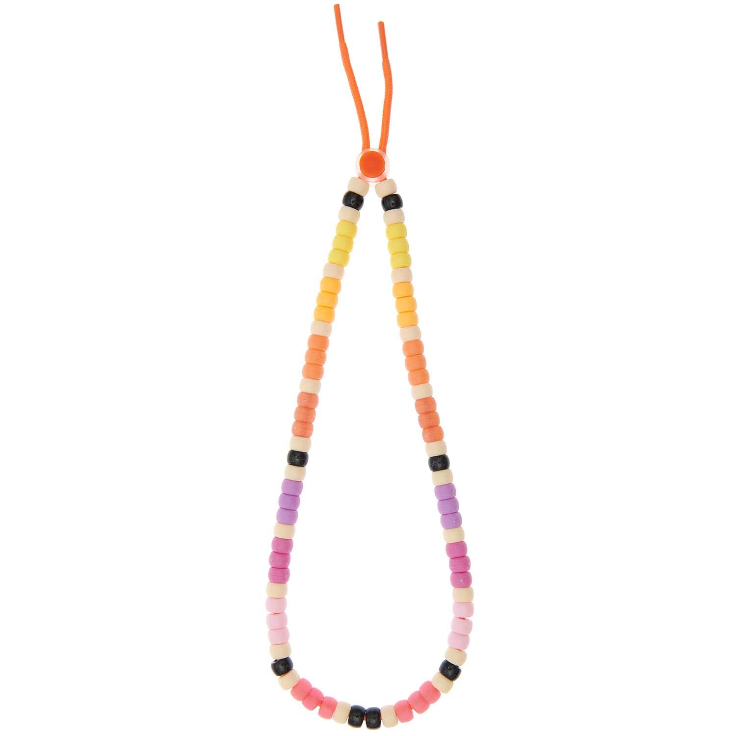 itoshii - Ponii Beads Frucht Mix 9x6mm 80 Stück, bunte Perlenkette in Orange, Gelb, Rosa und Schwarz von Rico Design.