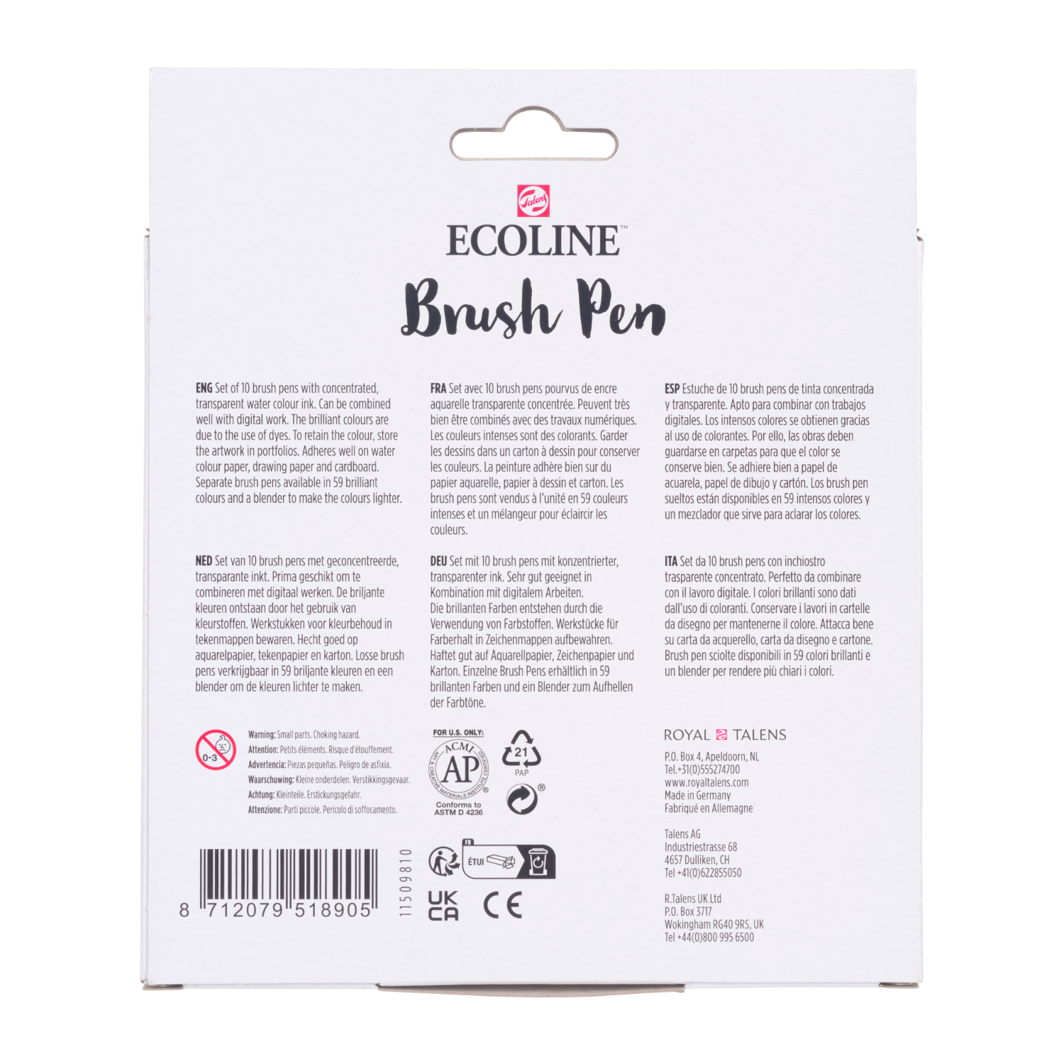 Ecoline Brush Pen Set Galaxie  10 Stück  von Royal Talens