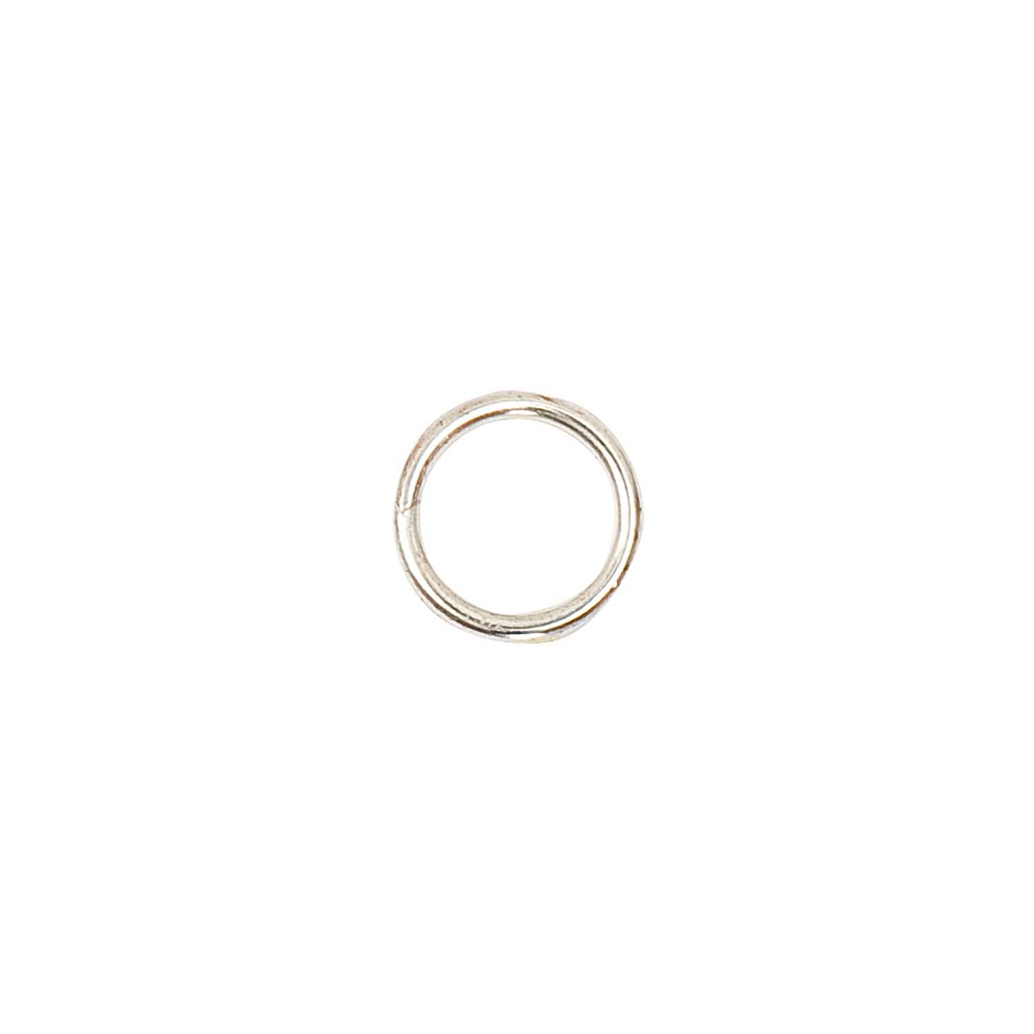 Spaltring silber 6mm 10 Stück von Rico Design, ideal für Schmuckherstellung, auf weißem Hintergrund.